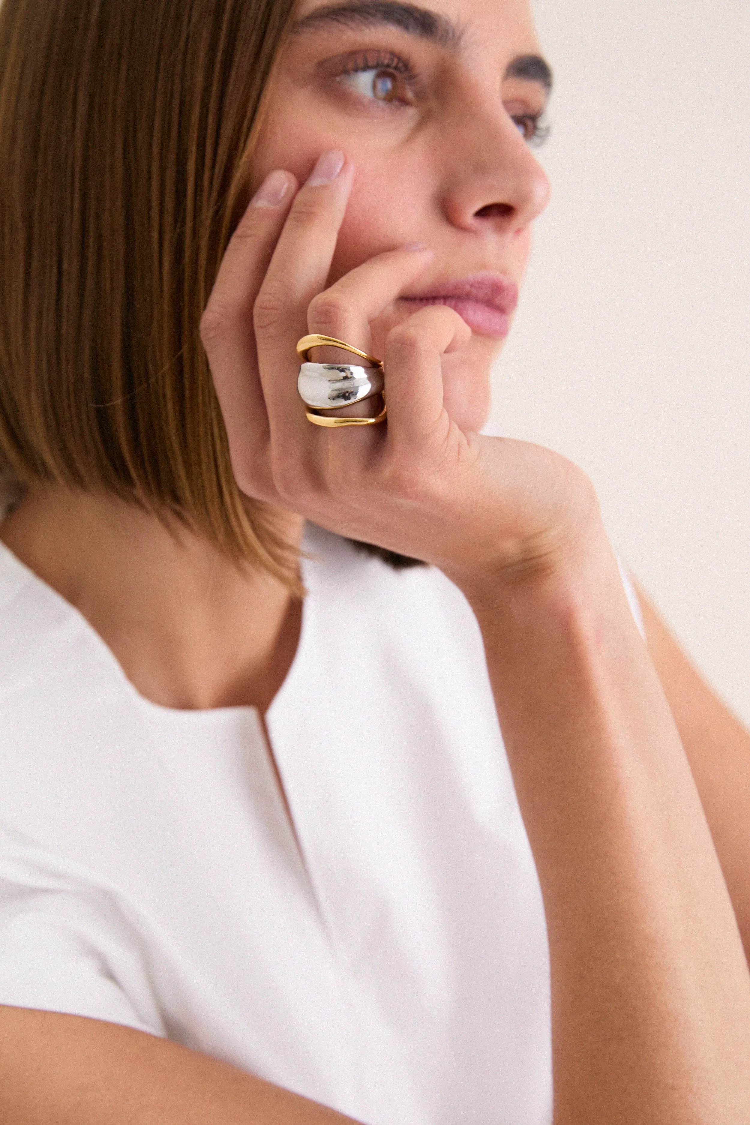 Gold and Silver Olio Ring sold by Tuckernuck product image thumbnail 2