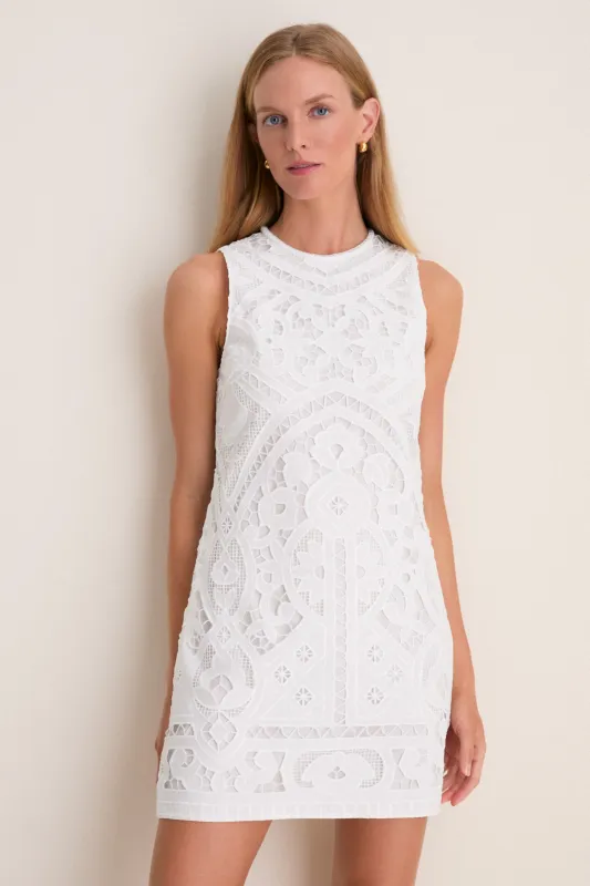 White Margie Mini Dress made by SAYLOR