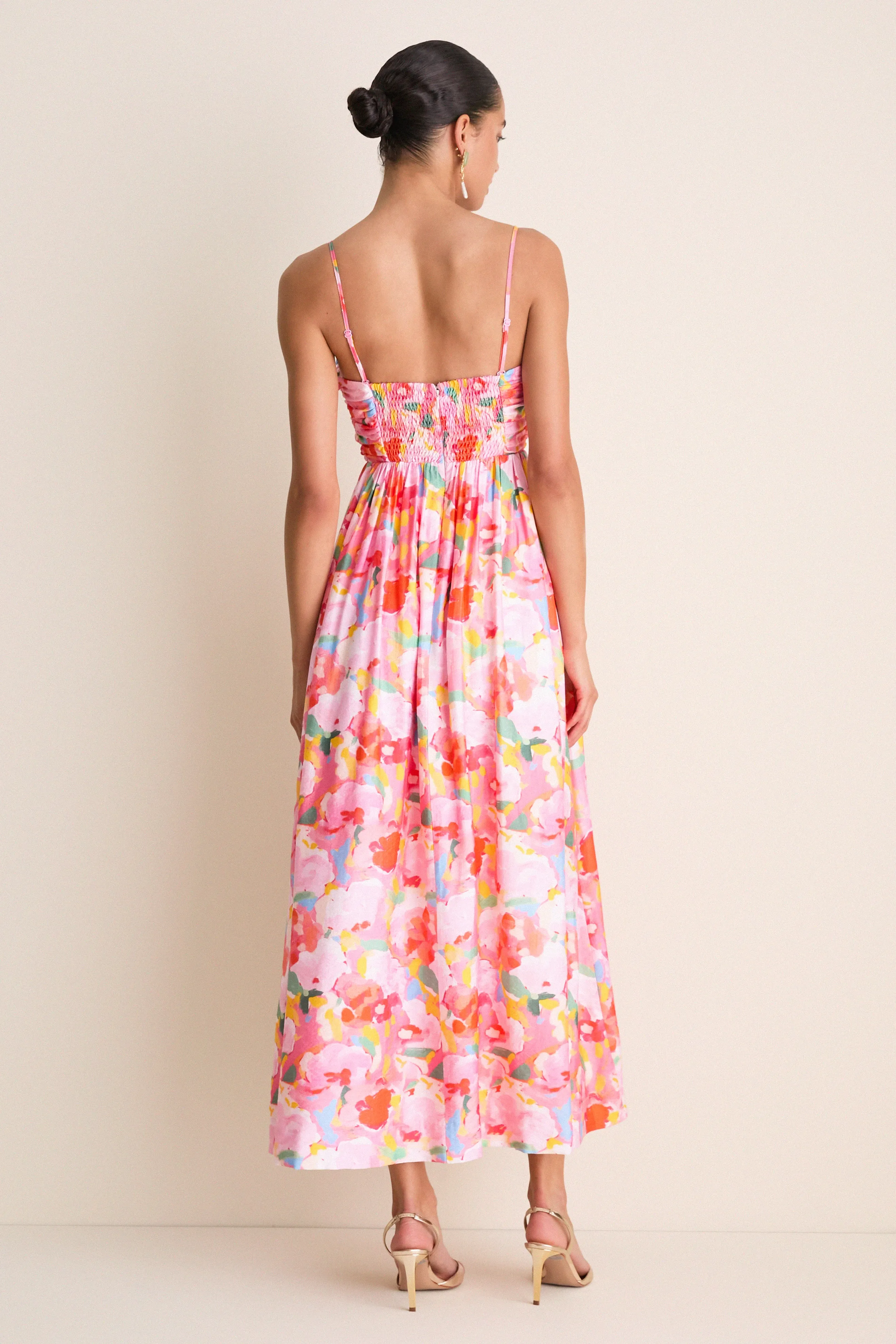 Pink Multi Watercolor Harper Maxi Dress sold by Tuckernuck product image thumbnail 4
