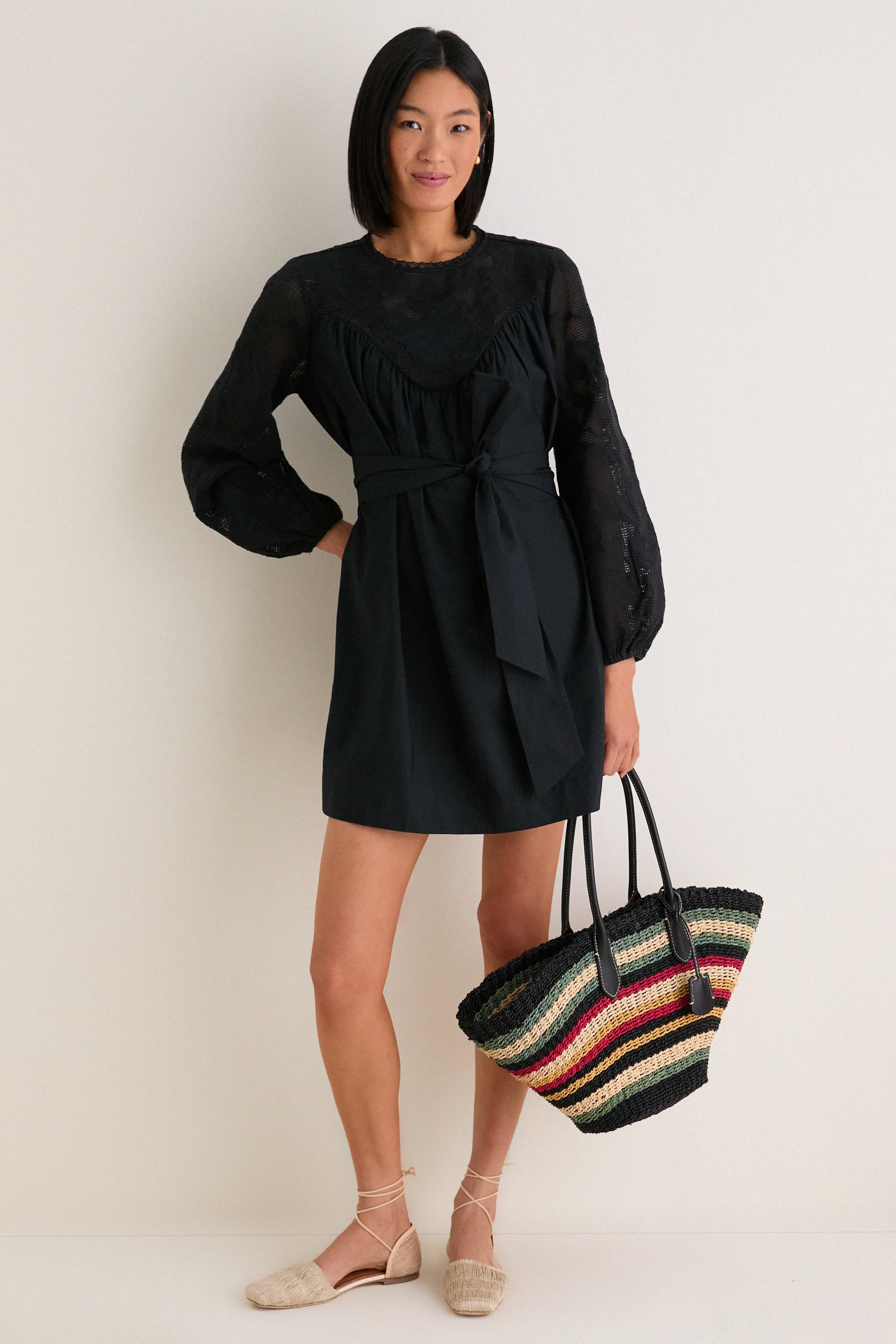 Black Patchwork Embroidered Cressida Mini Dress sold by Tuckernuck product image thumbnail 3