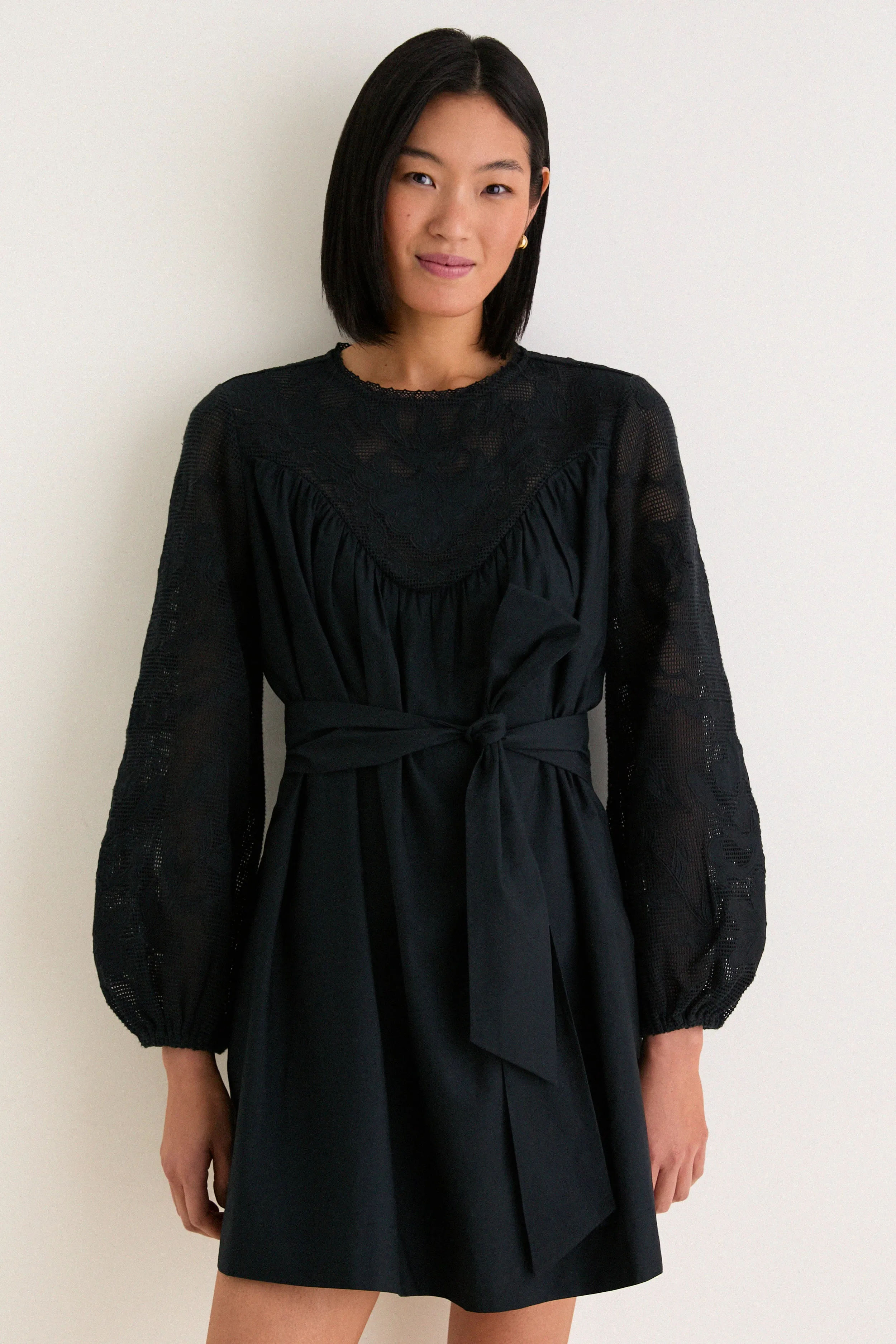 Black Patchwork Embroidered Cressida Mini Dress sold by Tuckernuck product image thumbnail 2