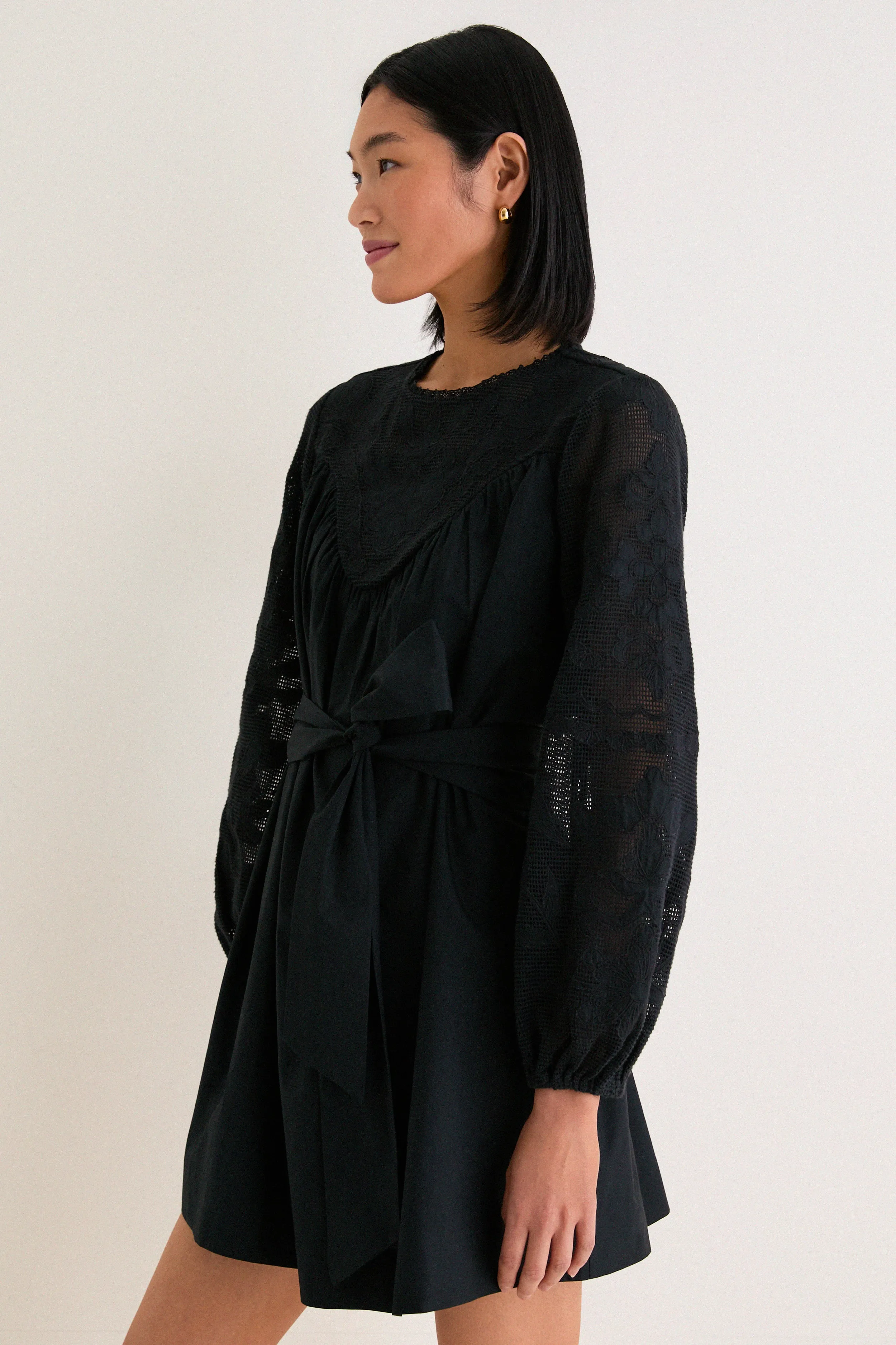 Black Patchwork Embroidered Cressida Mini Dress sold by Tuckernuck product image thumbnail 4