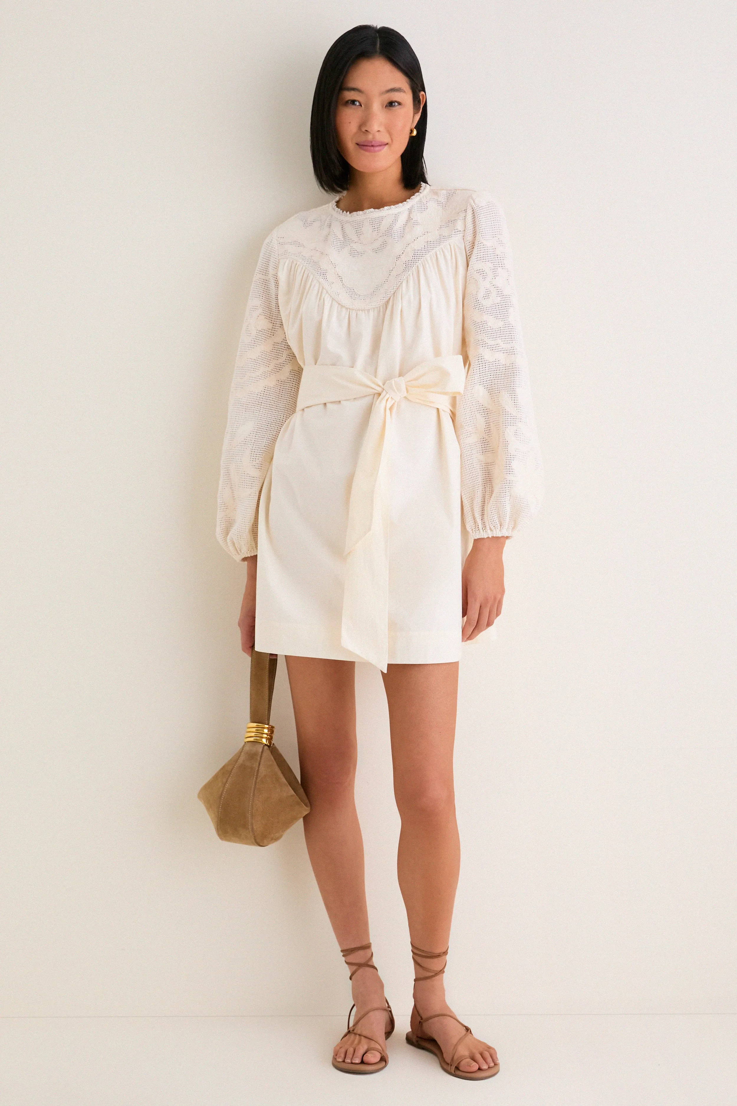 Ivory Patchwork Embroidered Cressida Mini Dress sold by Tuckernuck product image thumbnail 3