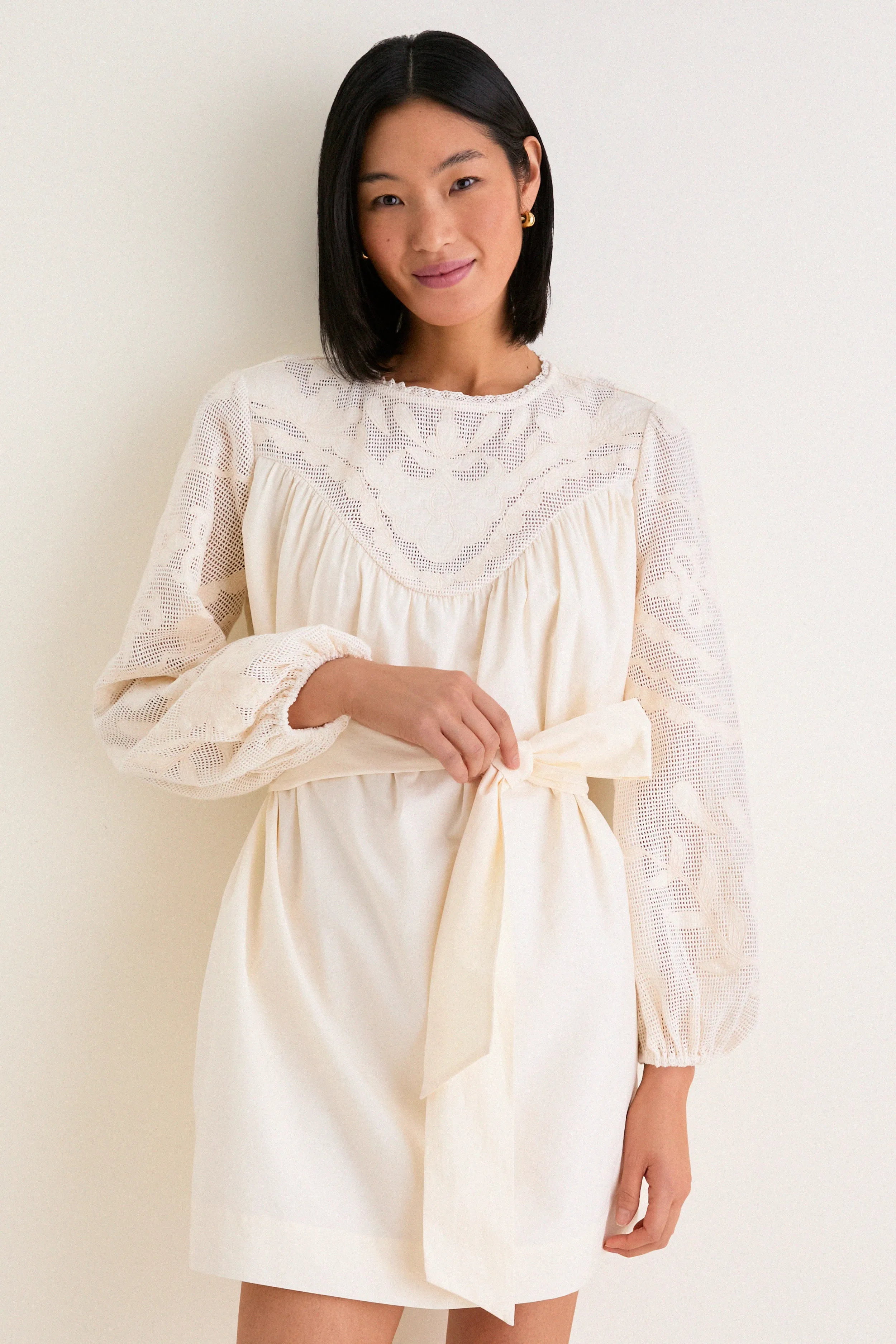 Ivory Patchwork Embroidered Cressida Mini Dress sold by Tuckernuck product image thumbnail 2