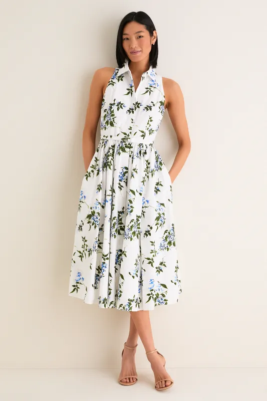 White and Lilac Lillies Norika Dress made by Emilia Wickstead