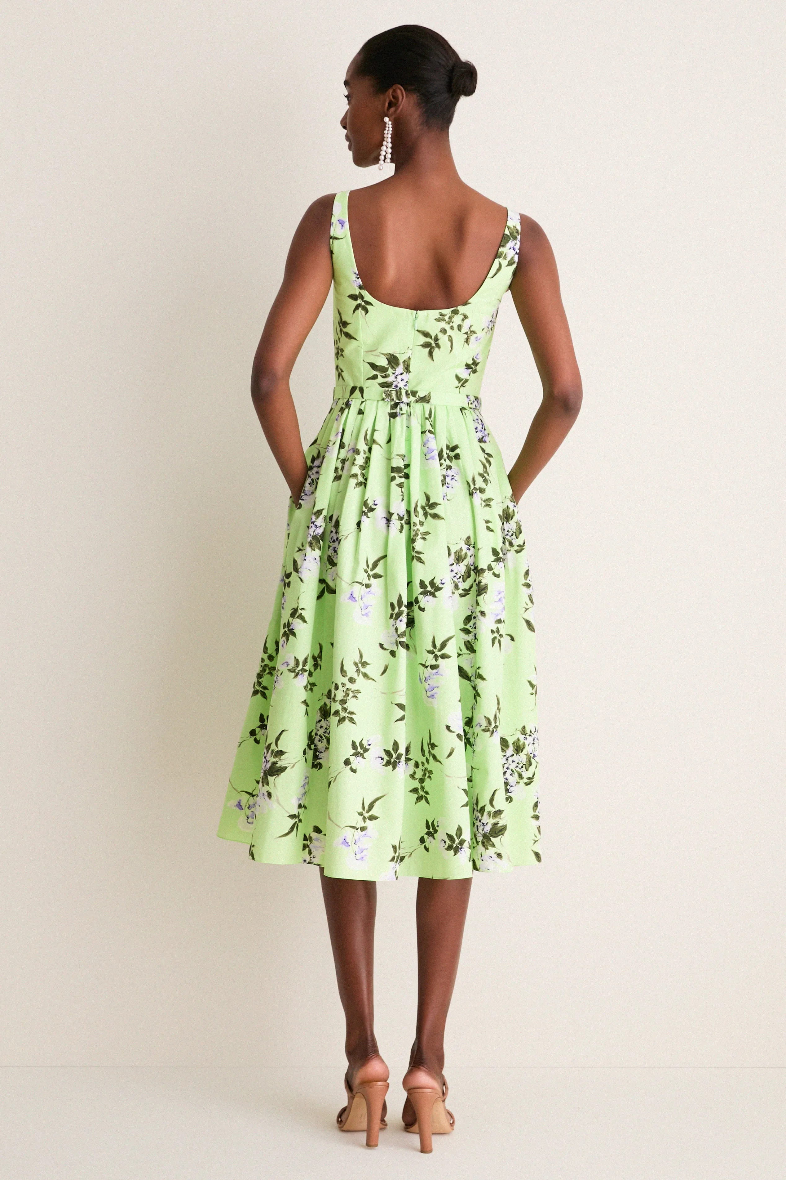 Green and Lilac Lillies Eglantine Dress sold by Tuckernuck product image thumbnail 5