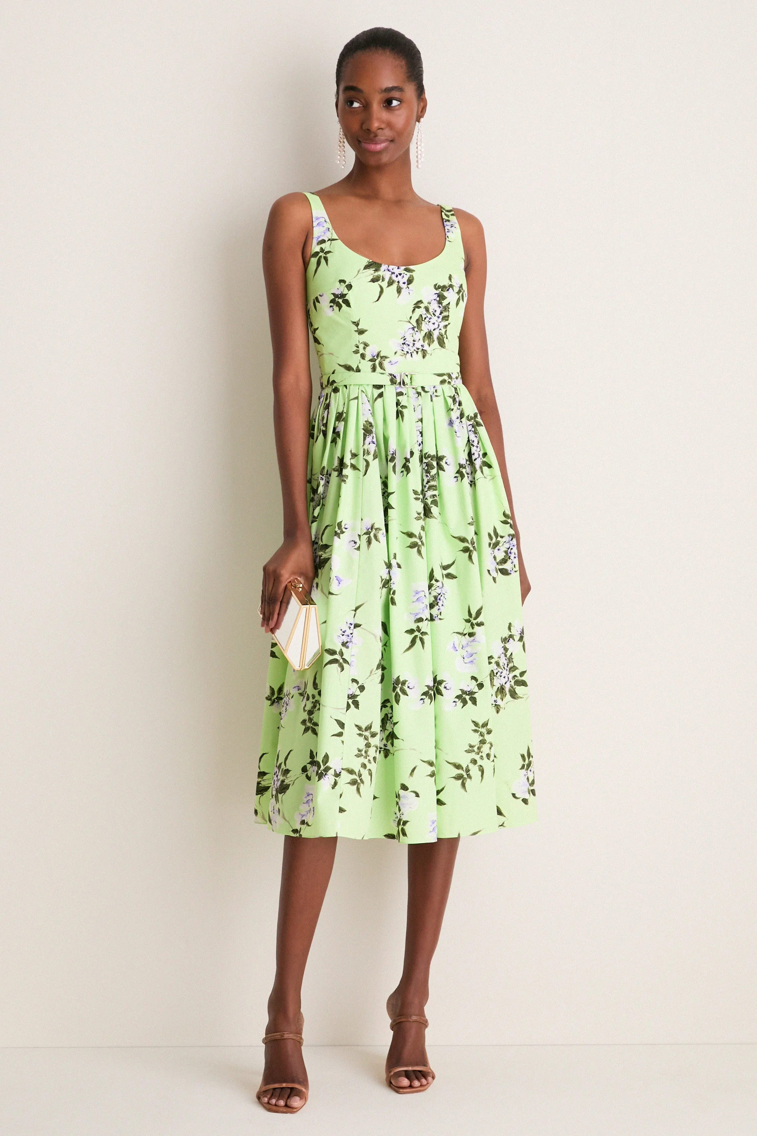 Green and Lilac Lillies Eglantine Dress sold by Tuckernuck product image thumbnail 2