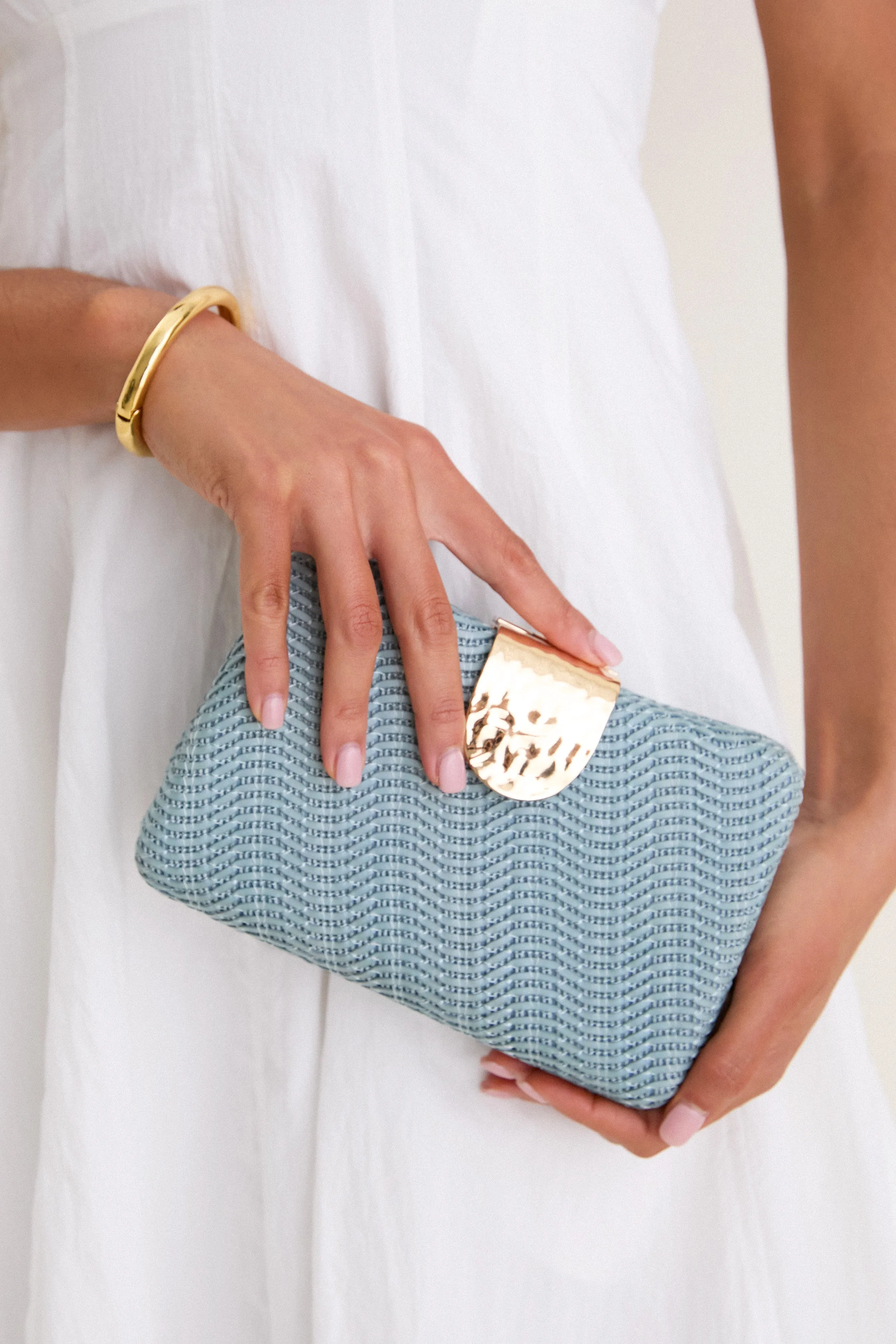 Blue Lindy Woven Clutch sold by Tuckernuck product image thumbnail 3