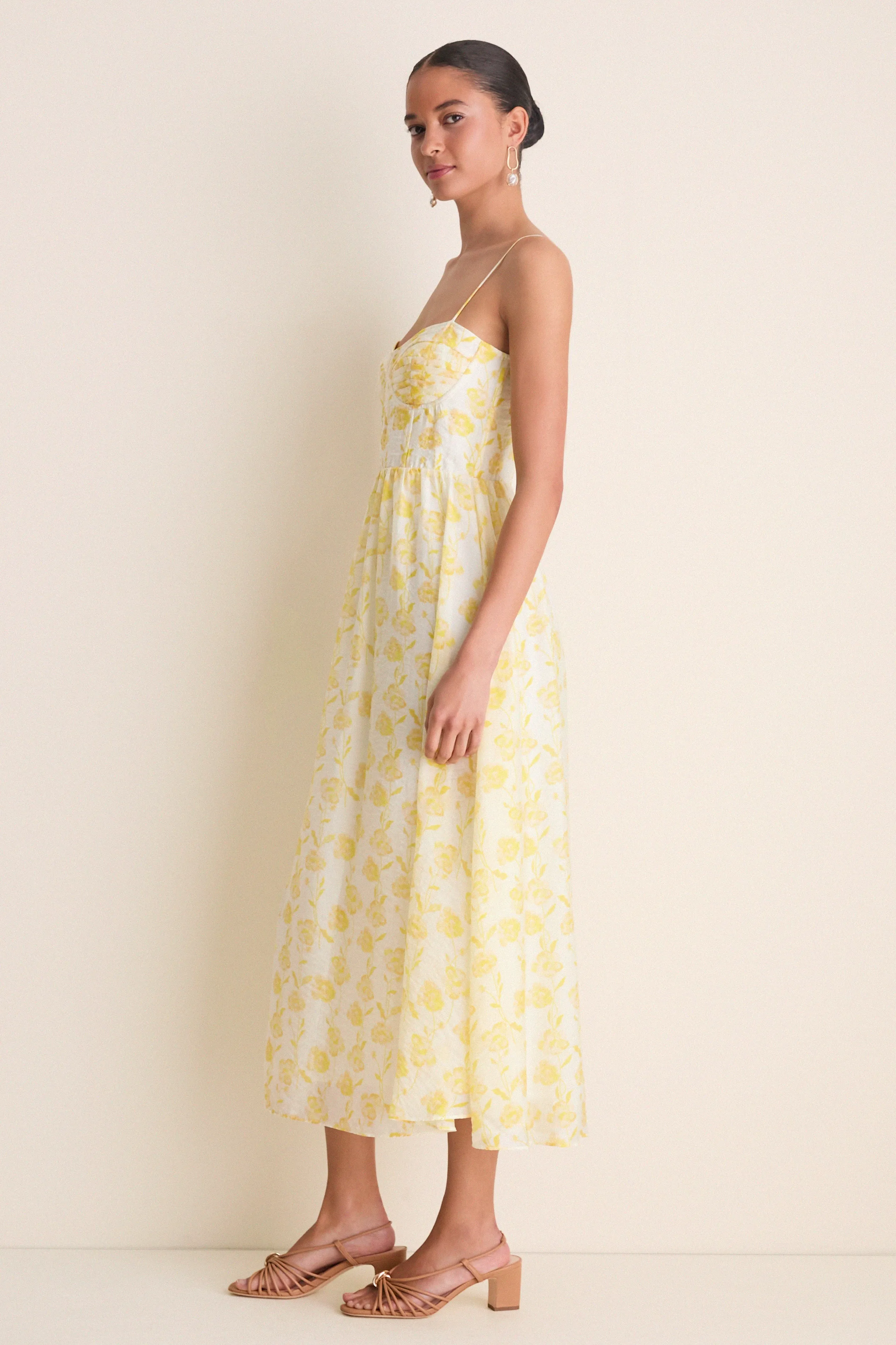 Yellow Floral Bustier Jessamine Maxi Dress sold by Tuckernuck product image thumbnail 4