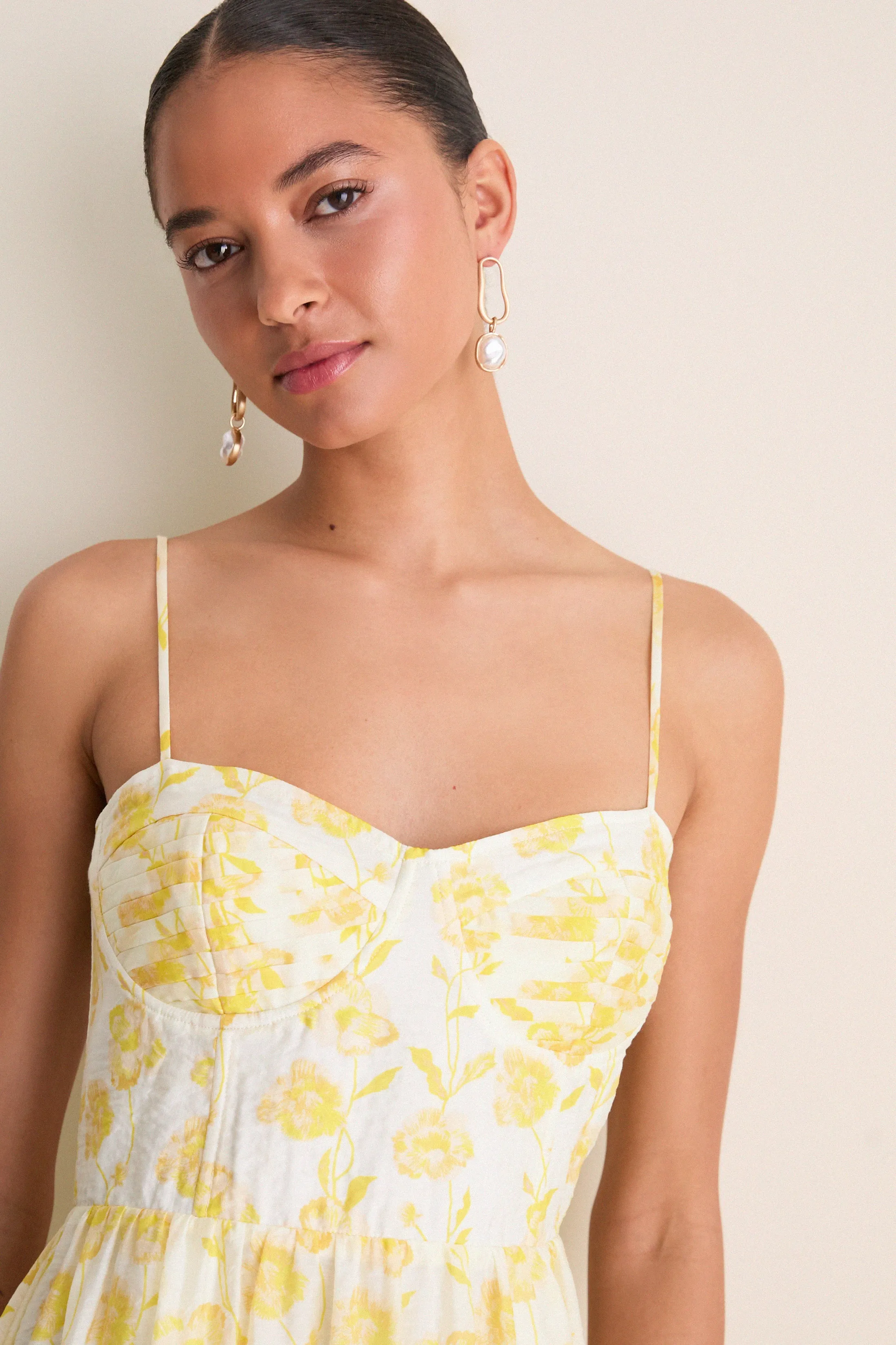 Yellow Floral Bustier Jessamine Maxi Dress sold by Tuckernuck product image thumbnail 2