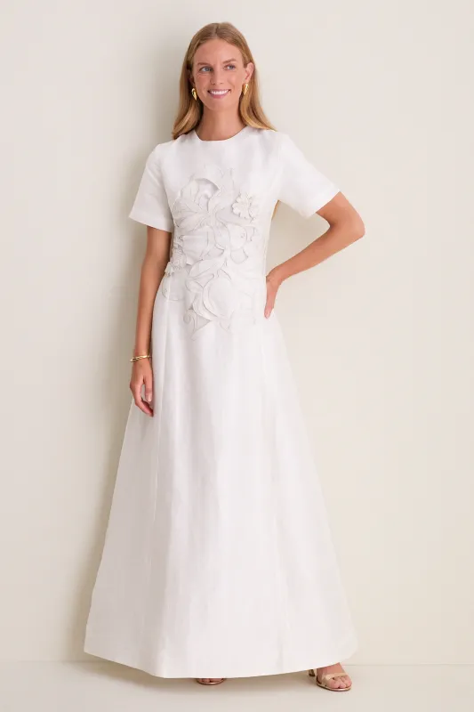 Snow Alice Applique Maxi Dress made by LEO LIN