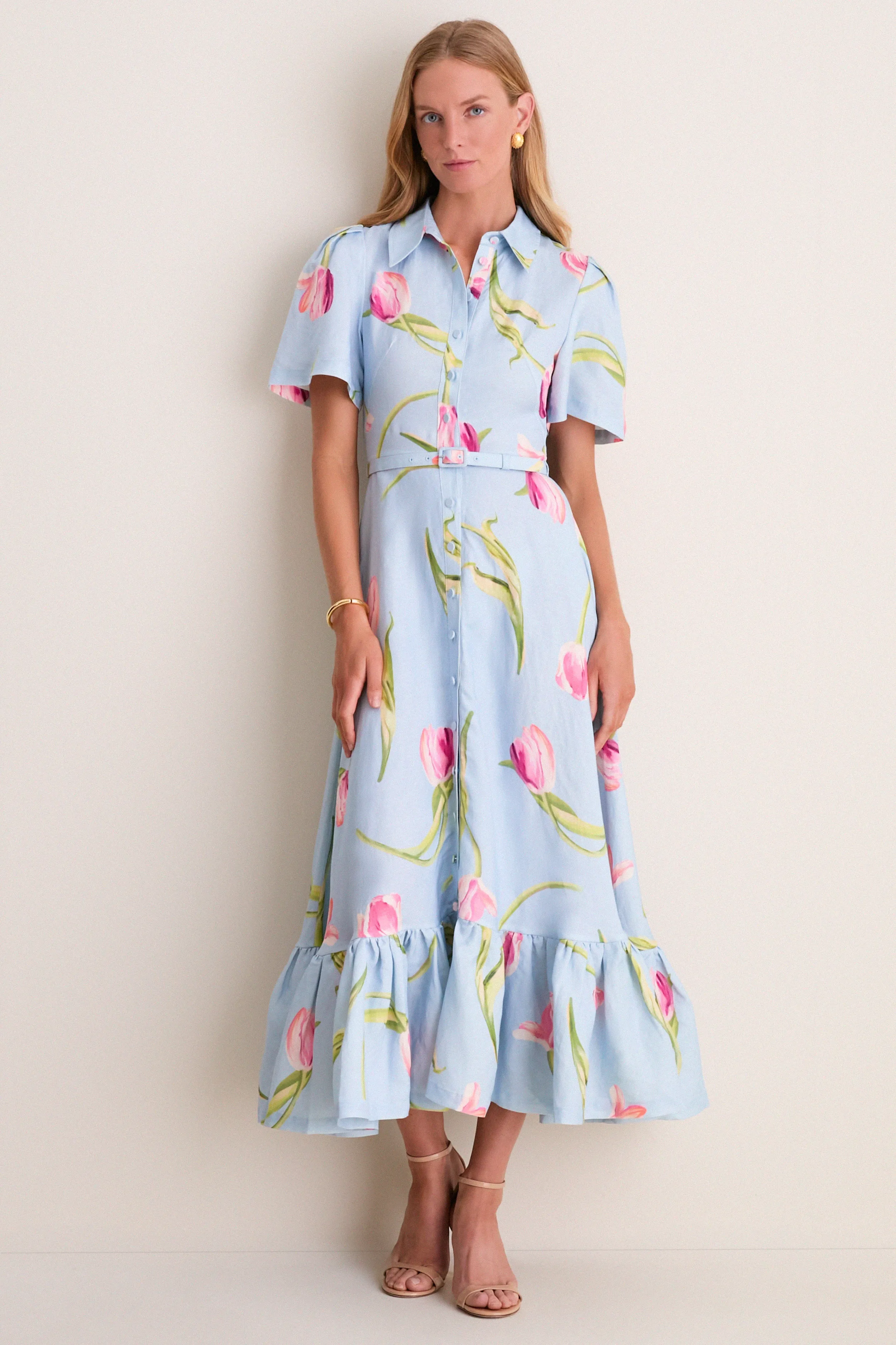 Blue Tulipe Print Becca Midi Dress sold by Tuckernuck