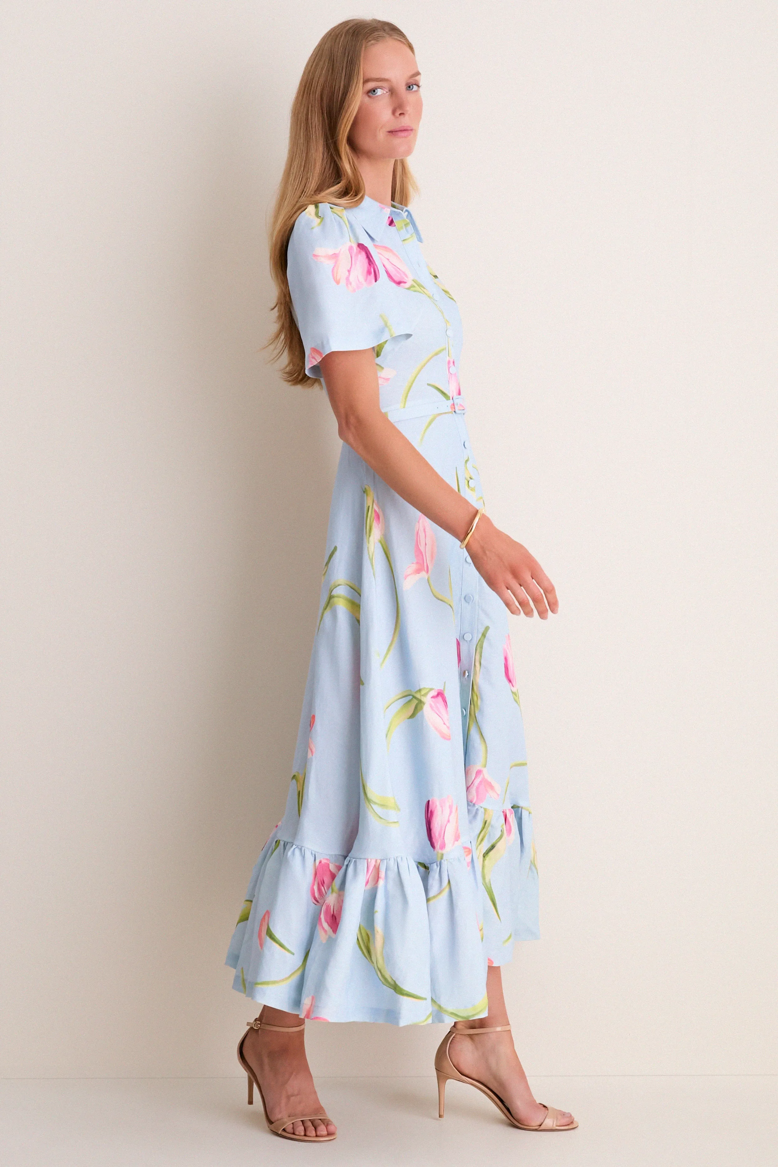 Blue Tulipe Print Becca Midi Dress sold by Tuckernuck product image thumbnail 3