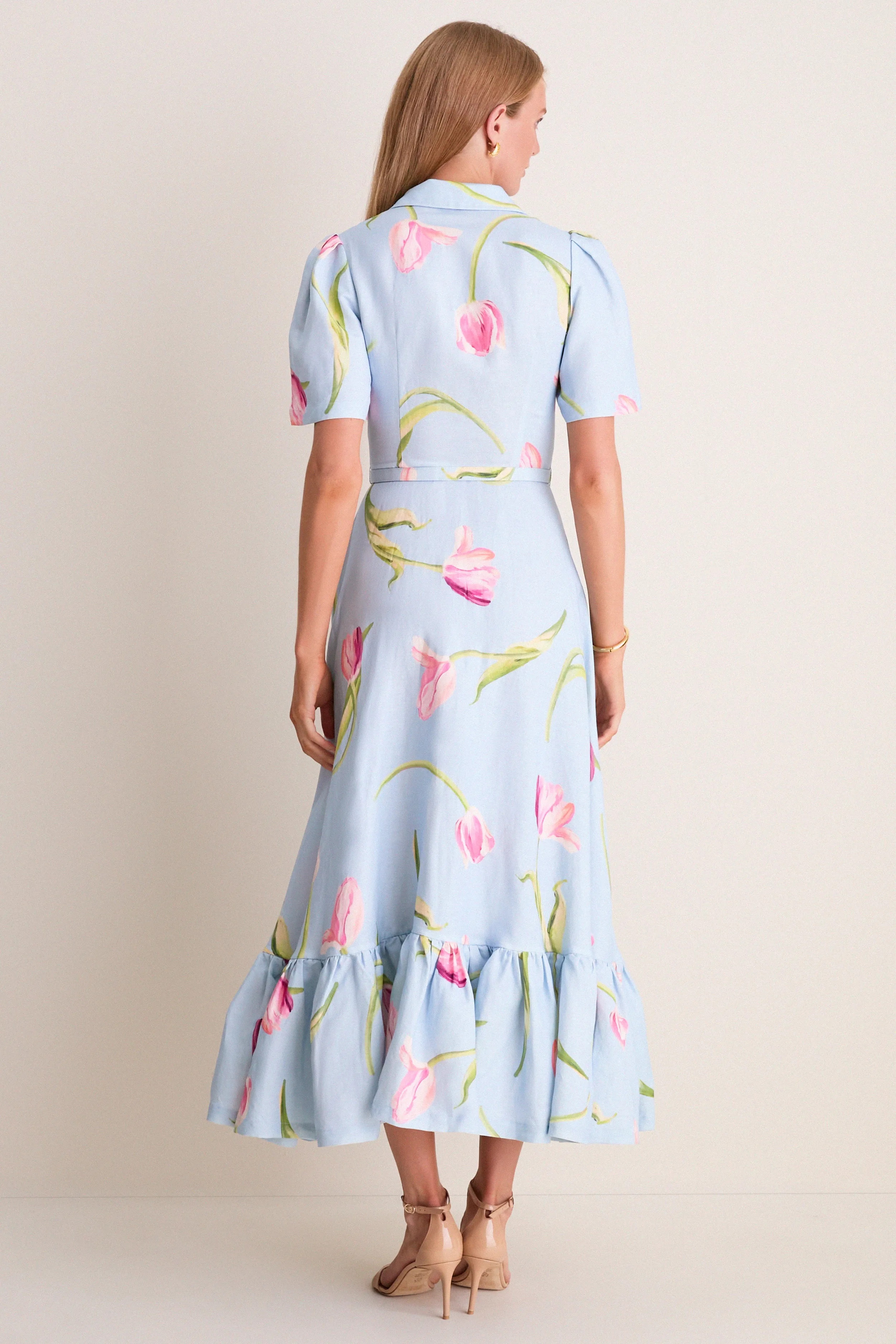 Blue Tulipe Print Becca Midi Dress sold by Tuckernuck product image thumbnail 4