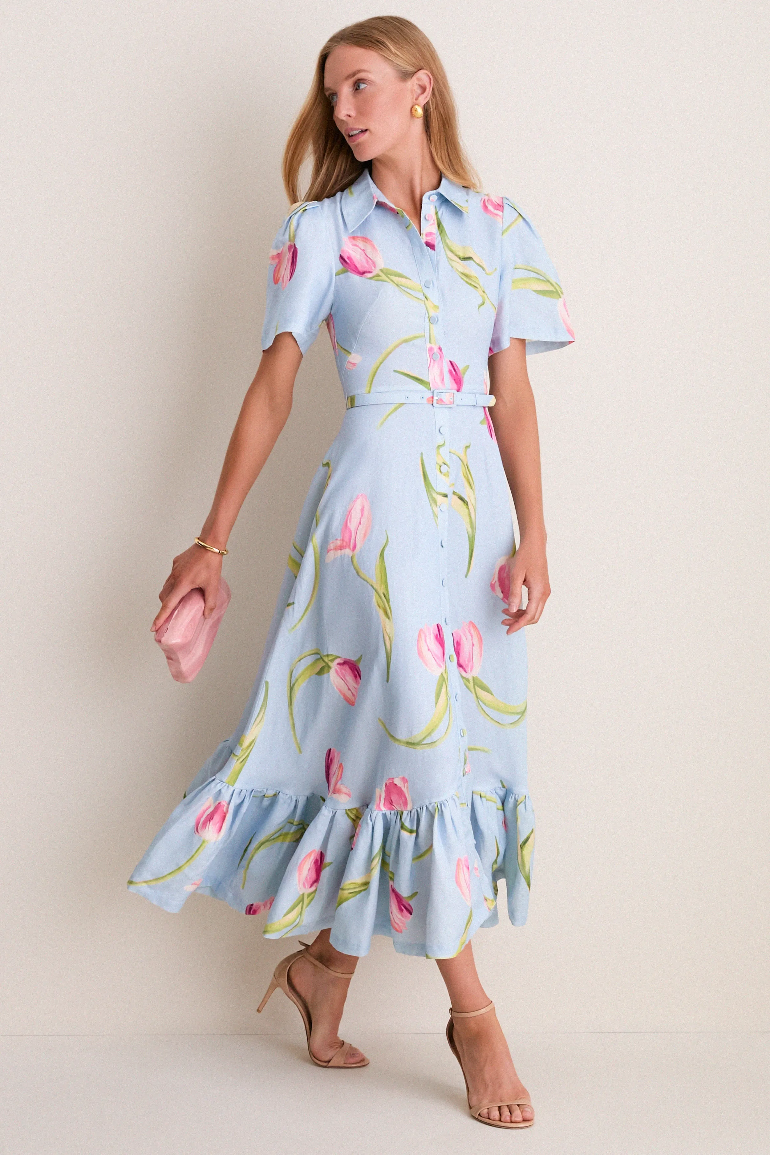 Blue Tulipe Print Becca Midi Dress sold by Tuckernuck product image thumbnail 2
