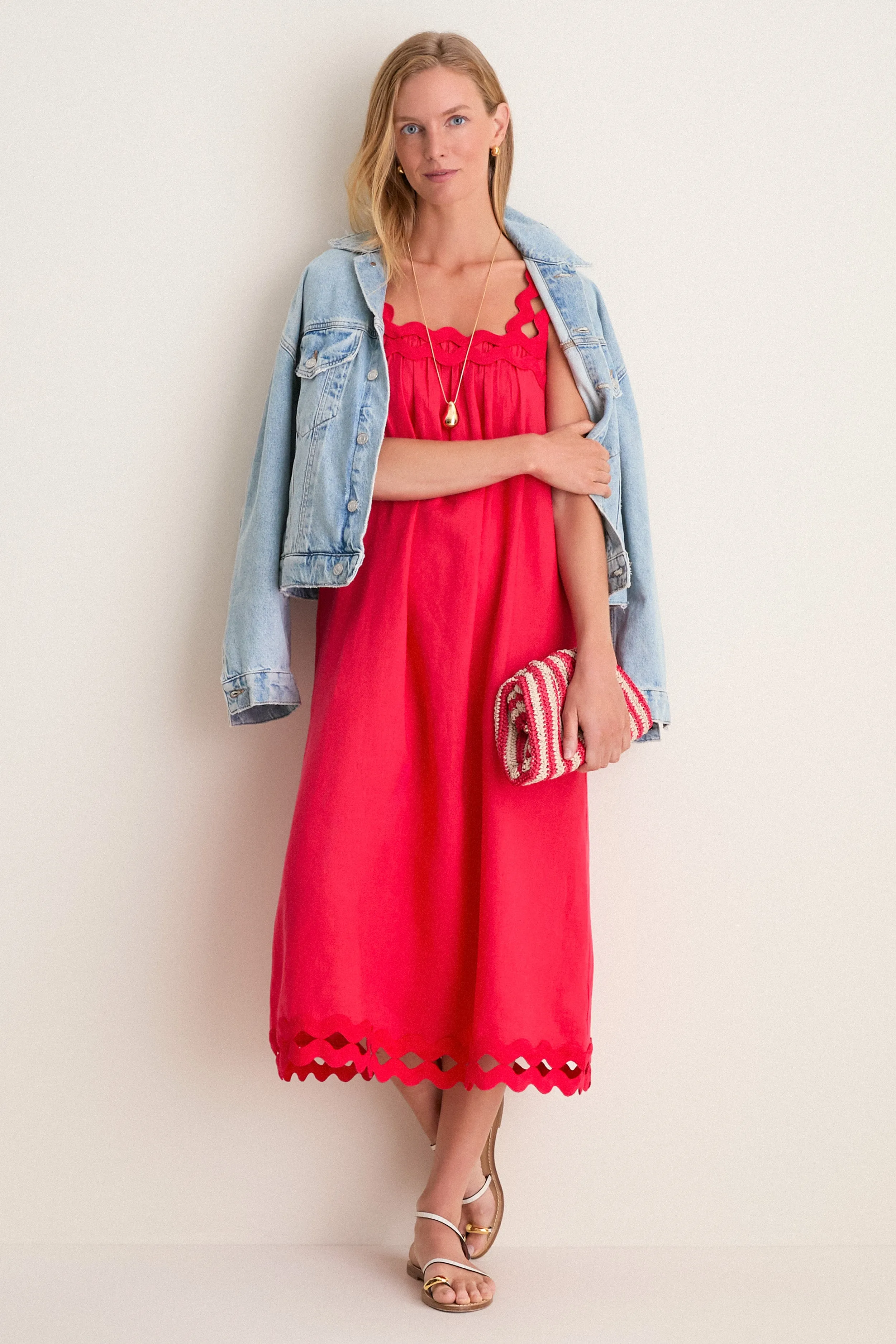 Cherry Ric Rac Linen Ellis Dress sold by Tuckernuck product image thumbnail 2