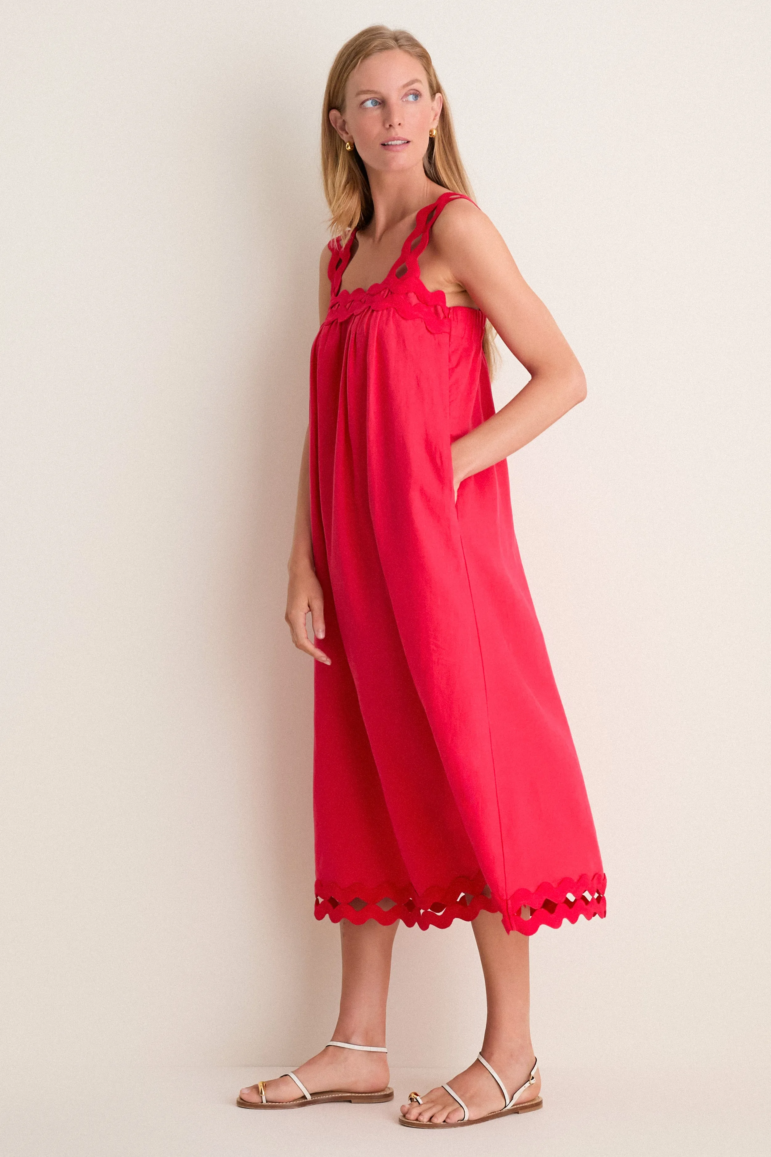 Cherry Ric Rac Linen Ellis Dress sold by Tuckernuck product image thumbnail 3