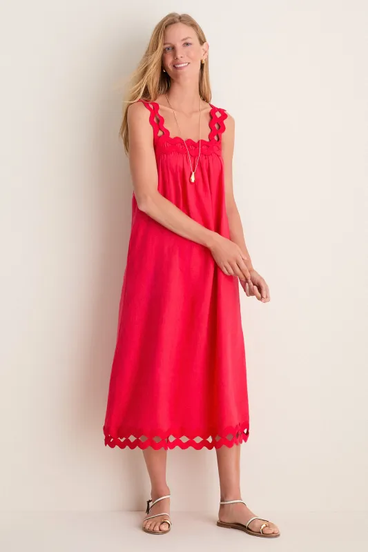 Cherry Ric Rac Linen Ellis Dress made by Tuckernuck
