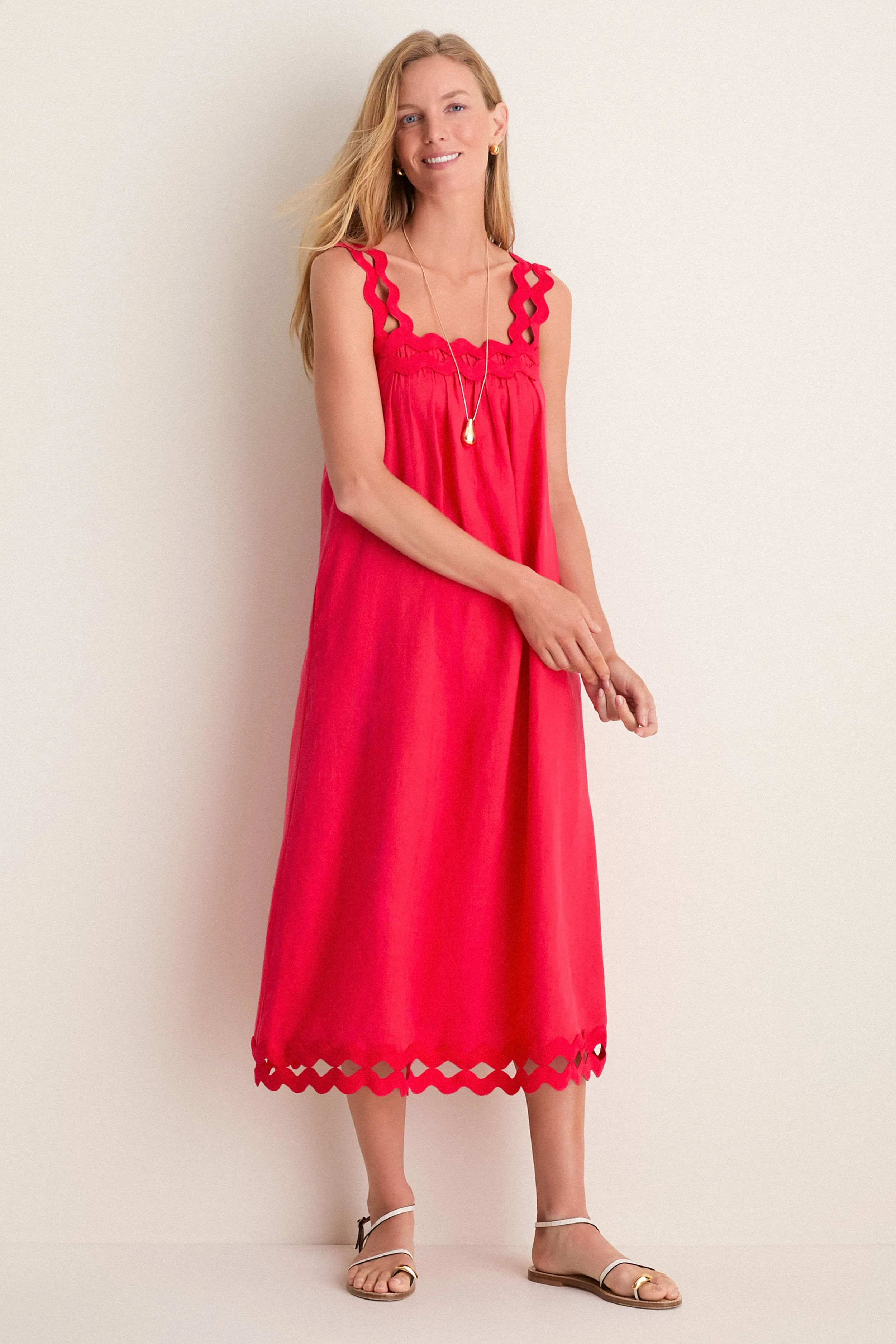 Cherry Ric Rac Linen Ellis Dress sold by Tuckernuck