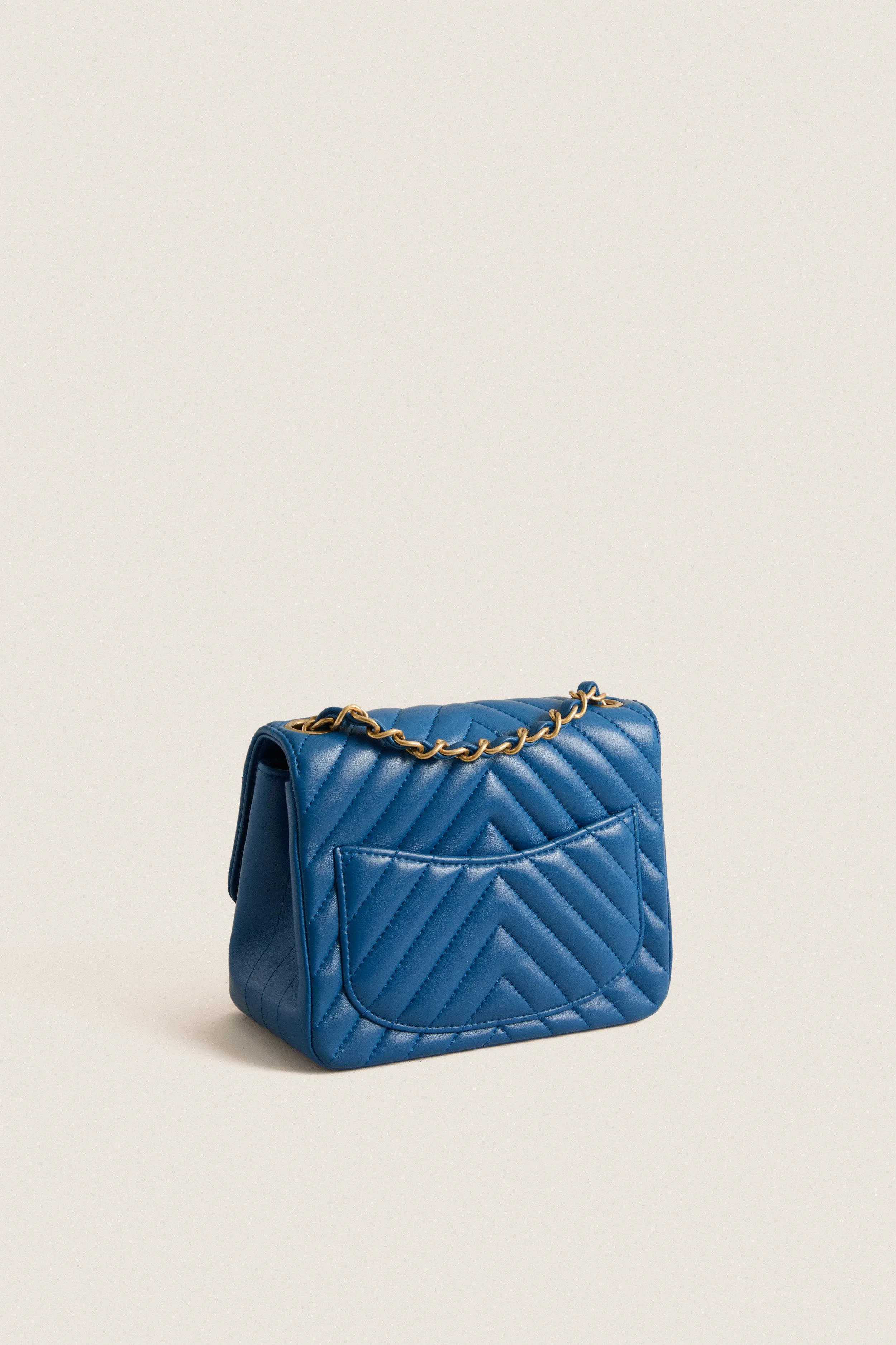 CHANEL V Stitch Blue Chevron Single Flap Chain Bag sold by Tuckernuck product image thumbnail 4