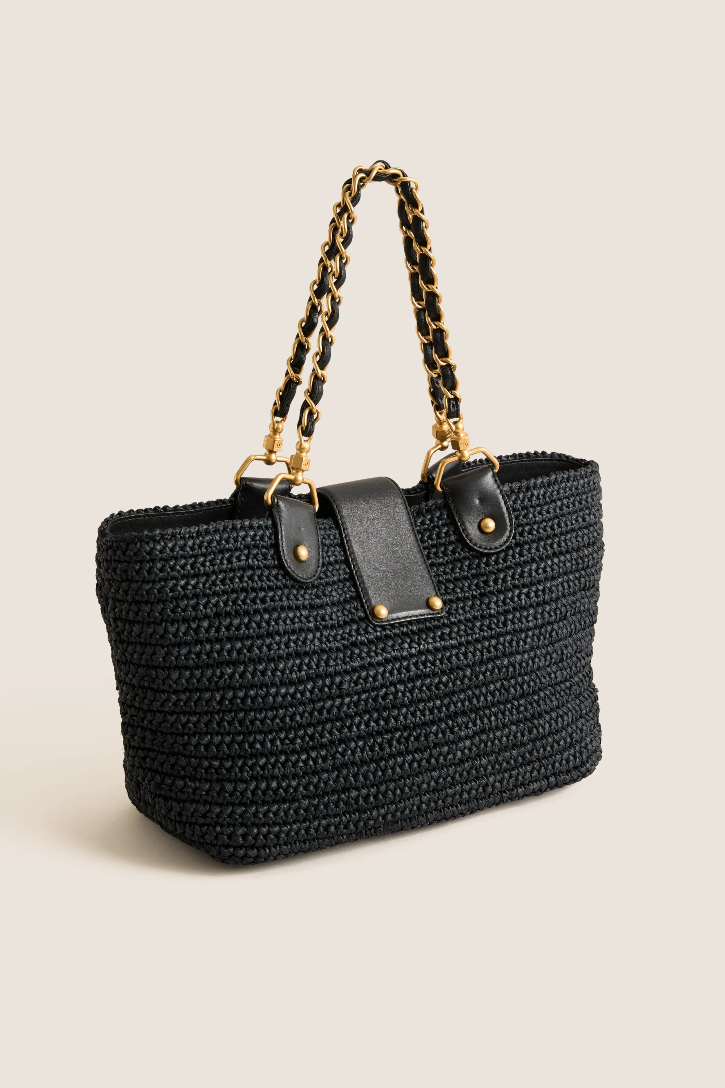 CHANEL Navy Blue Coco Mark X Leather Chain Tote Bag sold by Tuckernuck product image thumbnail 4