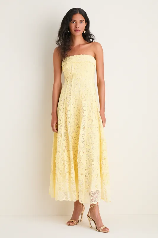 Buttercream Imogen Cotton Lace Bustier Midi Dress made by Simkhai