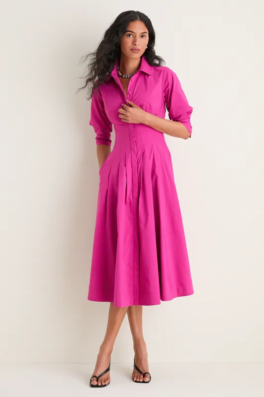 Bougainvillea Jazz Pintuck Midi Dress made by Simkhai