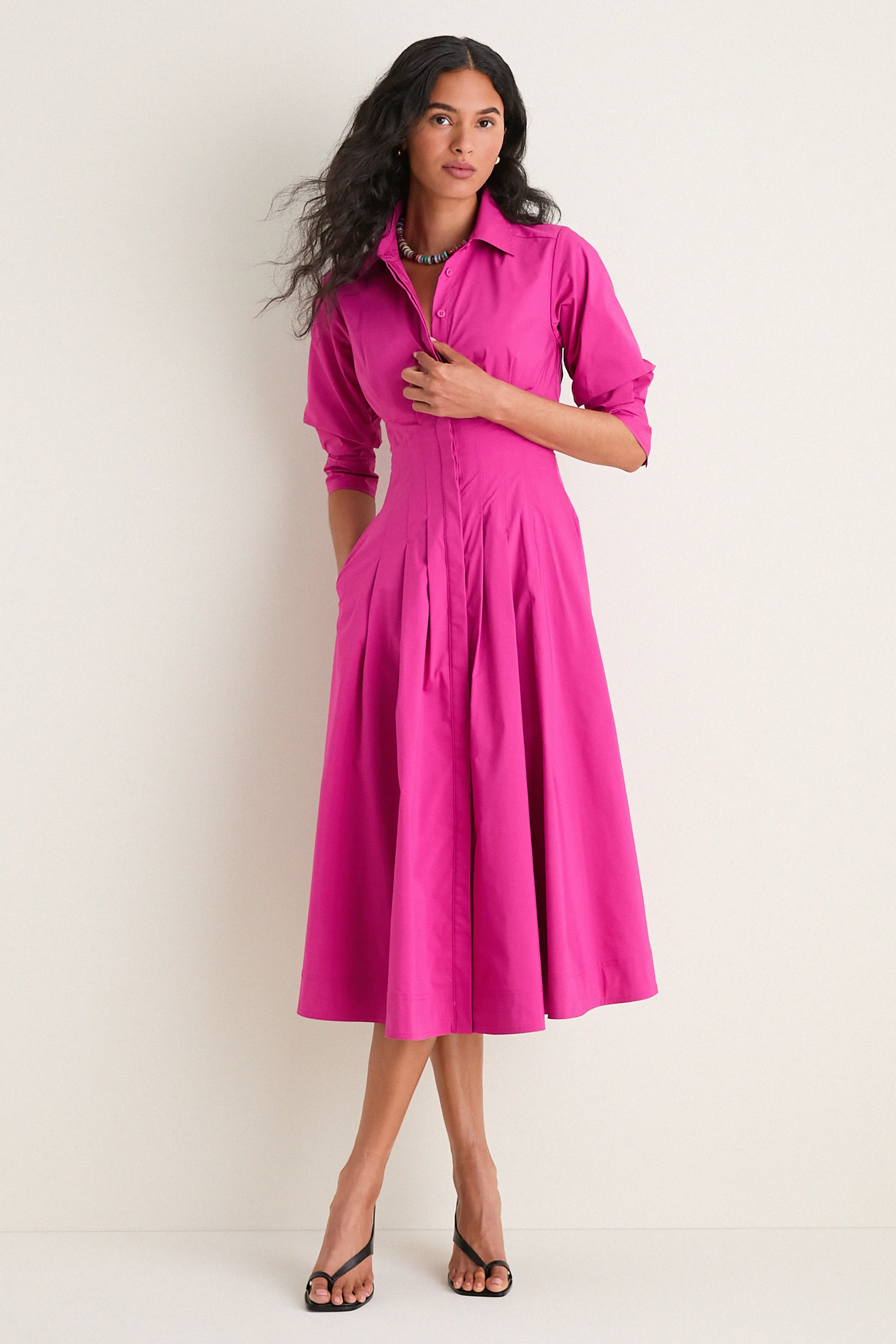Bougainvillea Jazz Pintuck Midi Dress sold by Tuckernuck