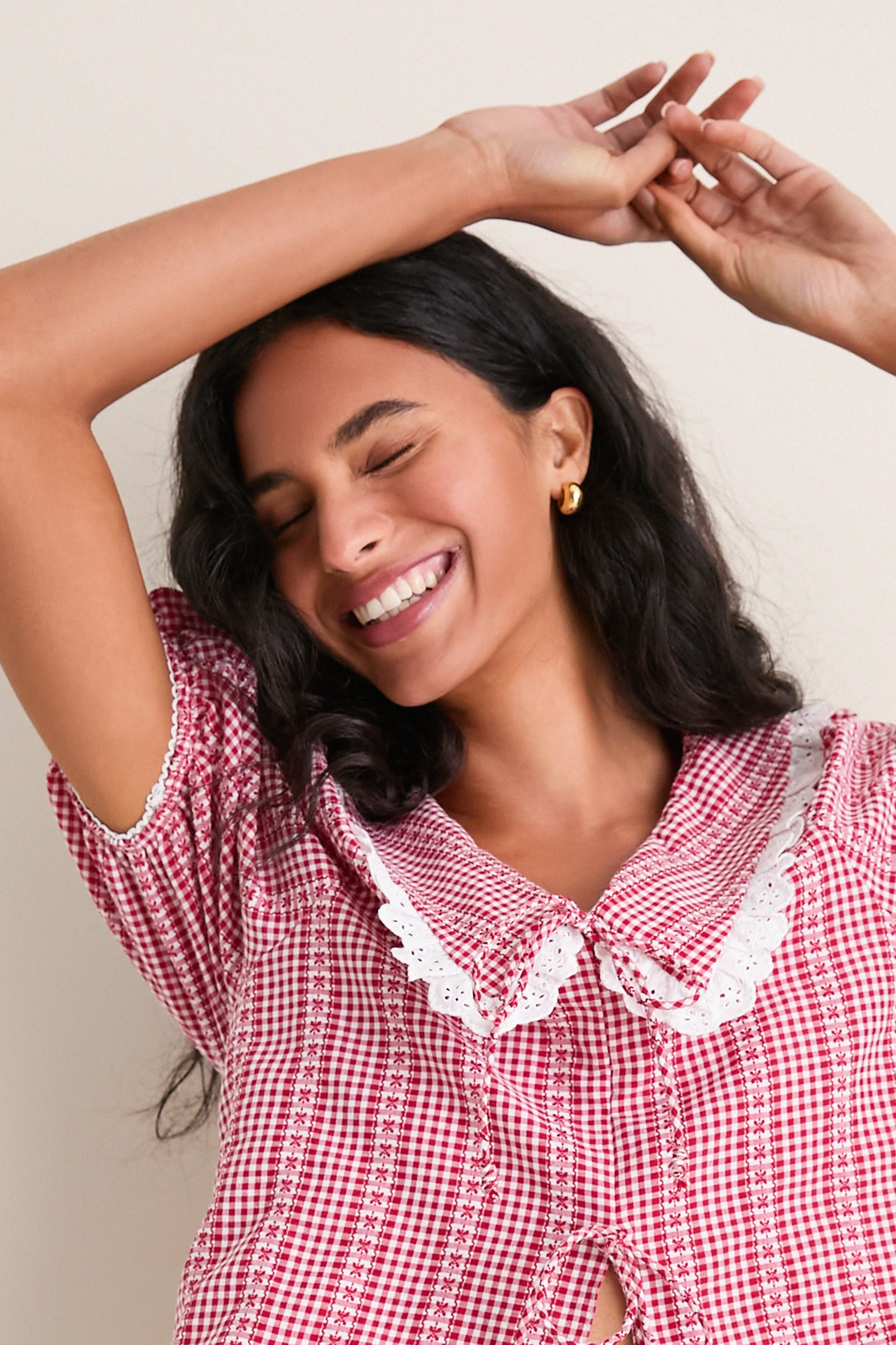 Red Gingham Toto Blouse sold by Tuckernuck product image thumbnail 5
