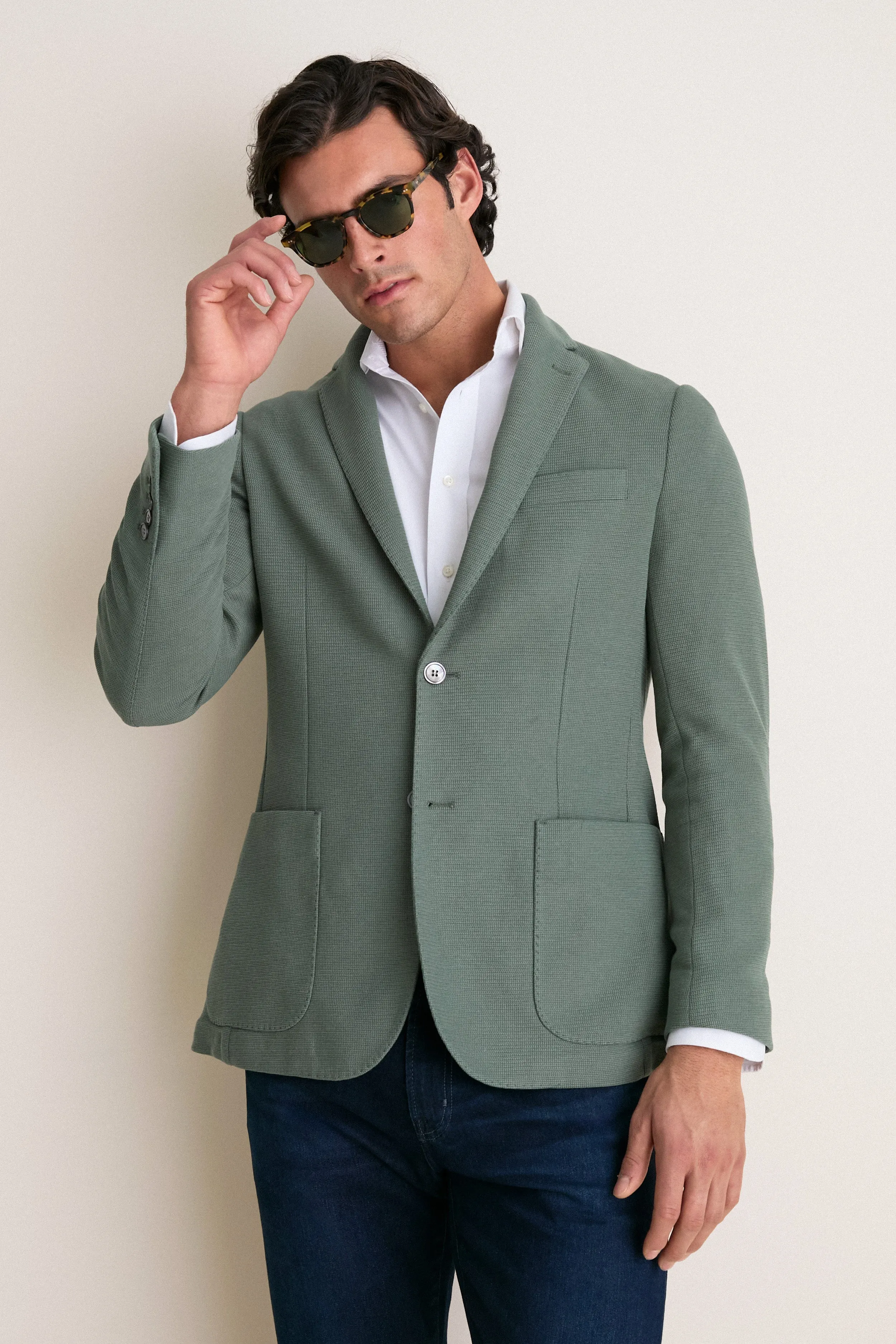 Sage Knit Travel Blazer sold by Tuckernuck