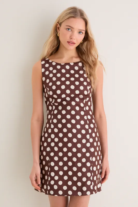 Cioccolato Dot Lydie Mini Dress made by Faithfull the Brand