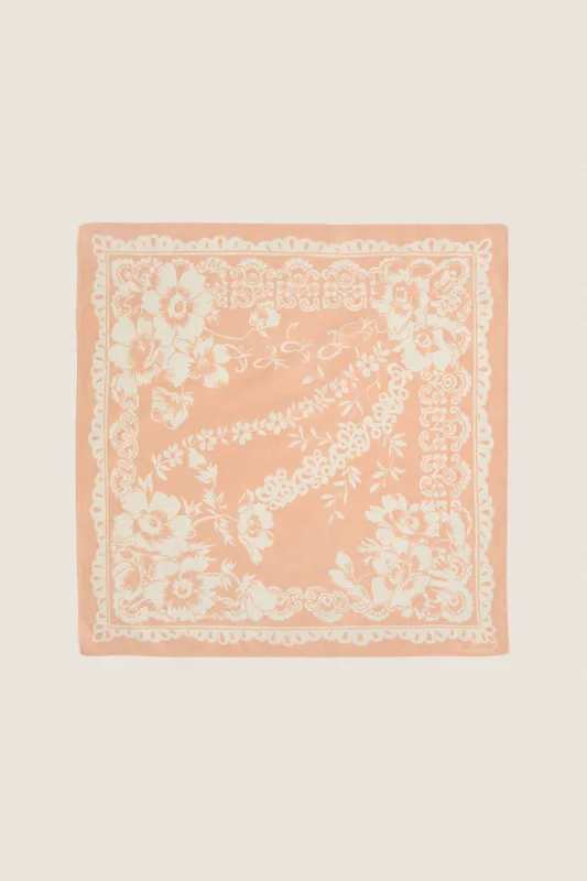 White Peach Tropical Punch Cotton Scarf made by Tuckernuck