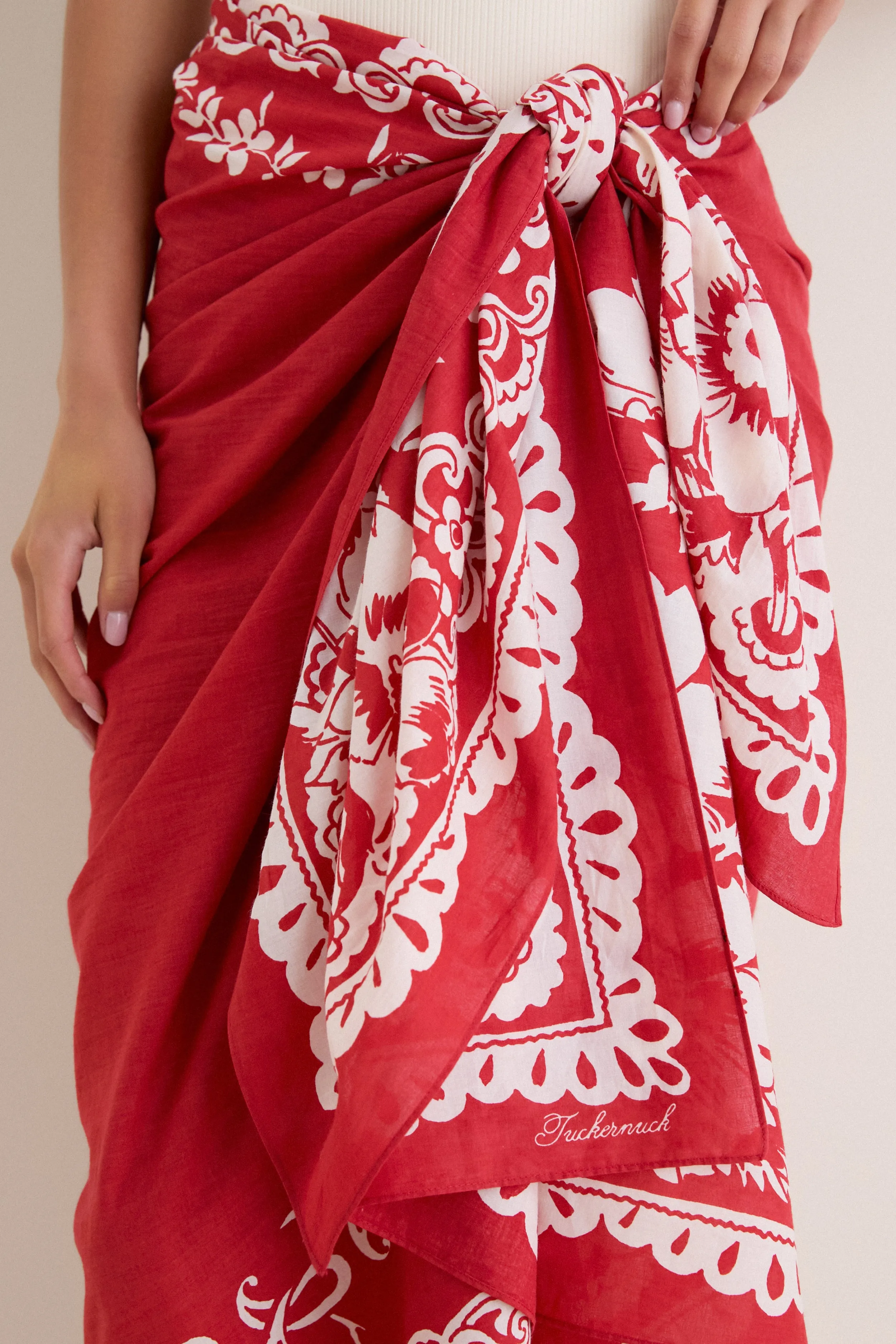 Cherry Poolside Punch Cotton Pareo sold by Tuckernuck product image thumbnail 5