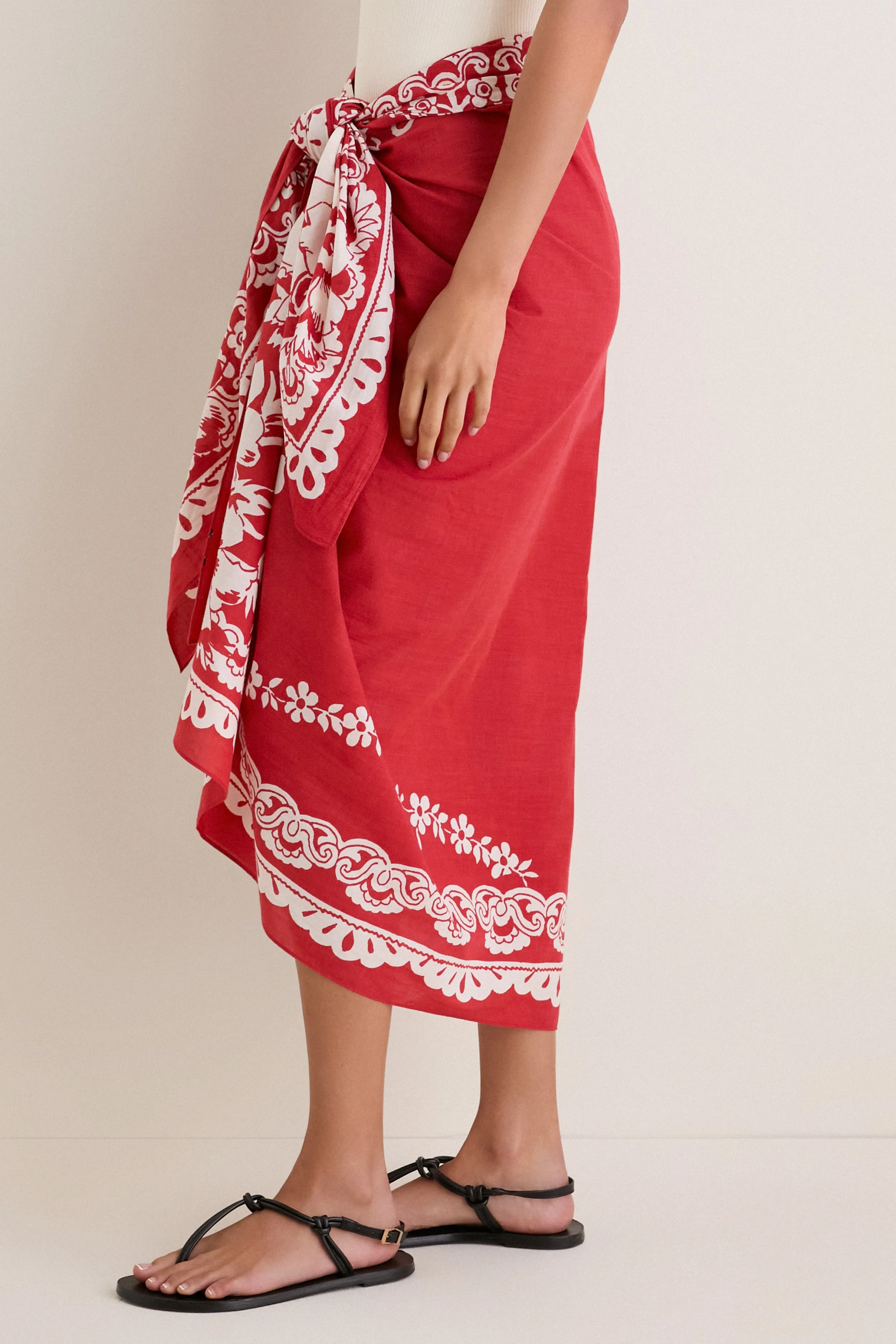 Cherry Poolside Punch Cotton Pareo sold by Tuckernuck product image thumbnail 3