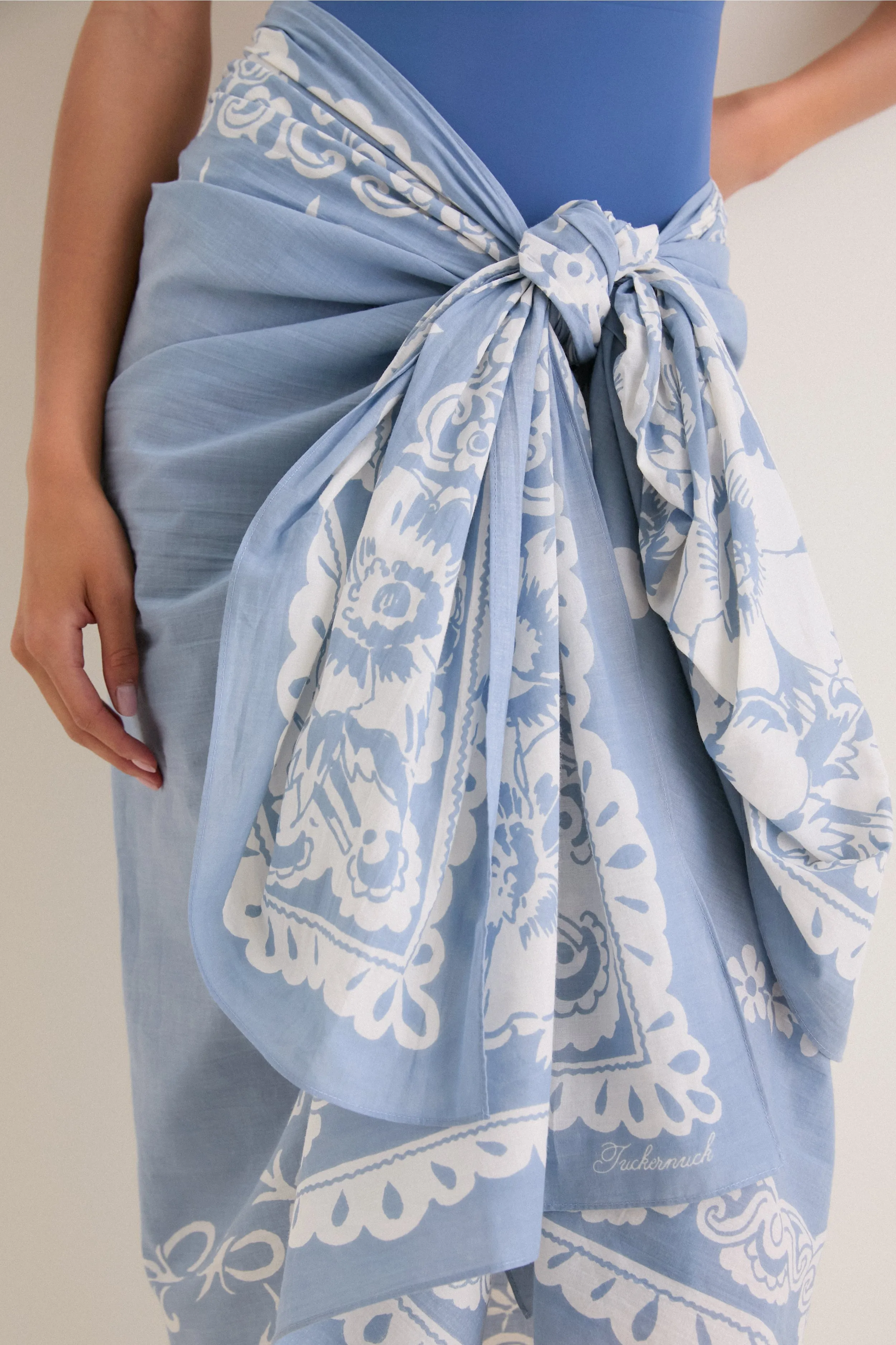 Washed Indigo Poolside Punch Cotton Pareo sold by Tuckernuck product image thumbnail 5