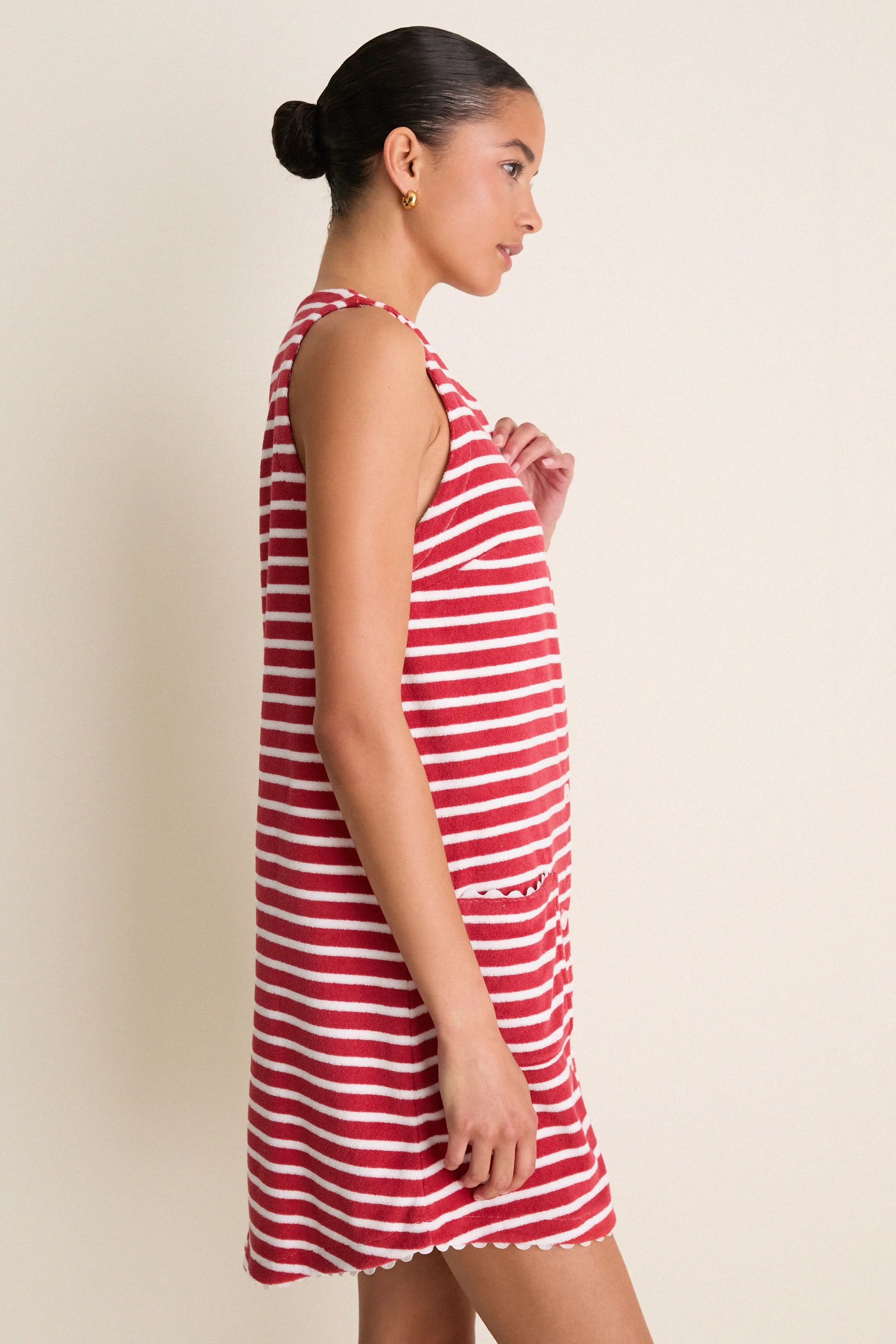 Scarlet Stripe Mini Bermuda Terrycloth Coverup sold by Tuckernuck product image thumbnail 3