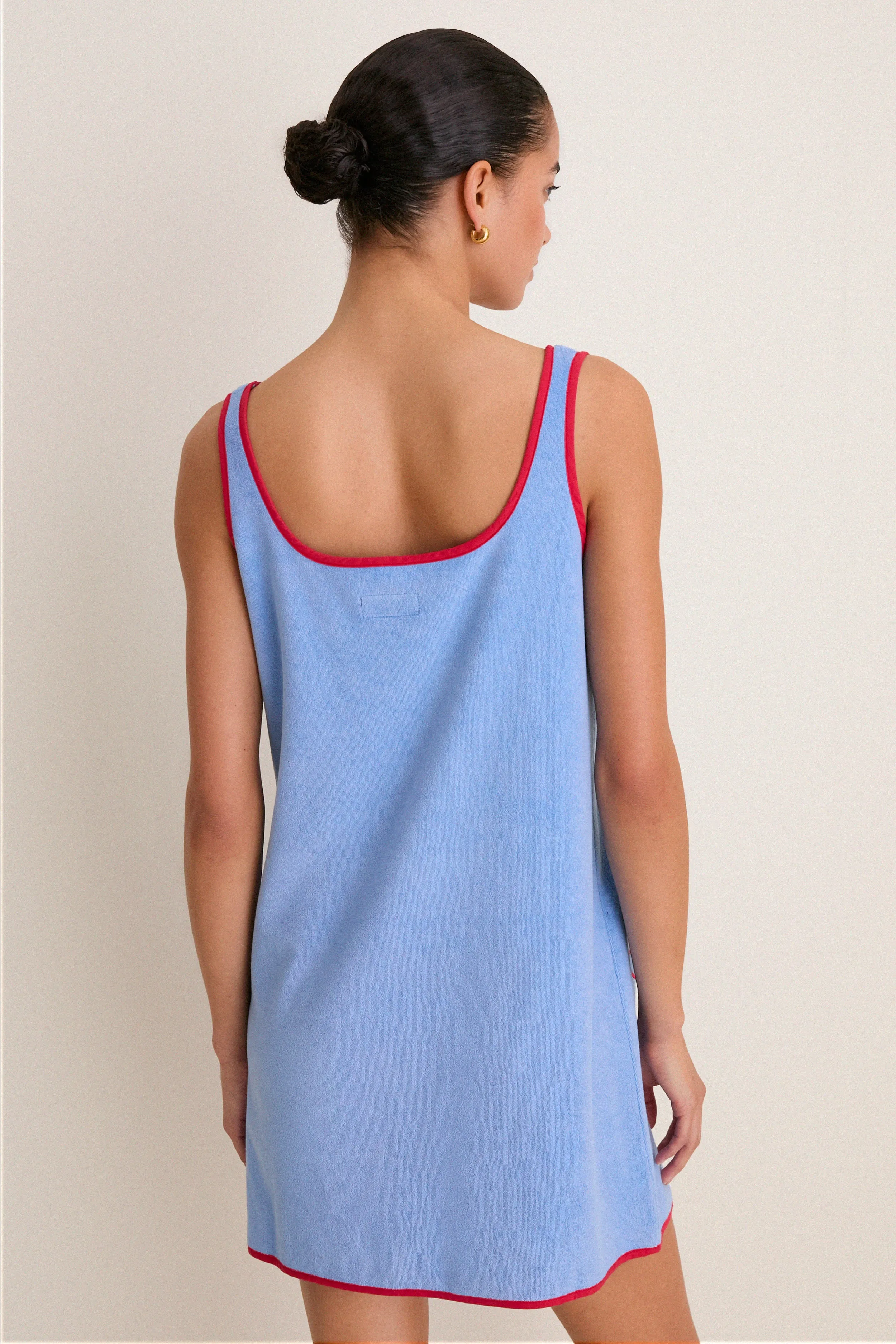 Powder Blue and Poppy Embroidered Mini Terrycloth Coverup sold by Tuckernuck product image thumbnail 4