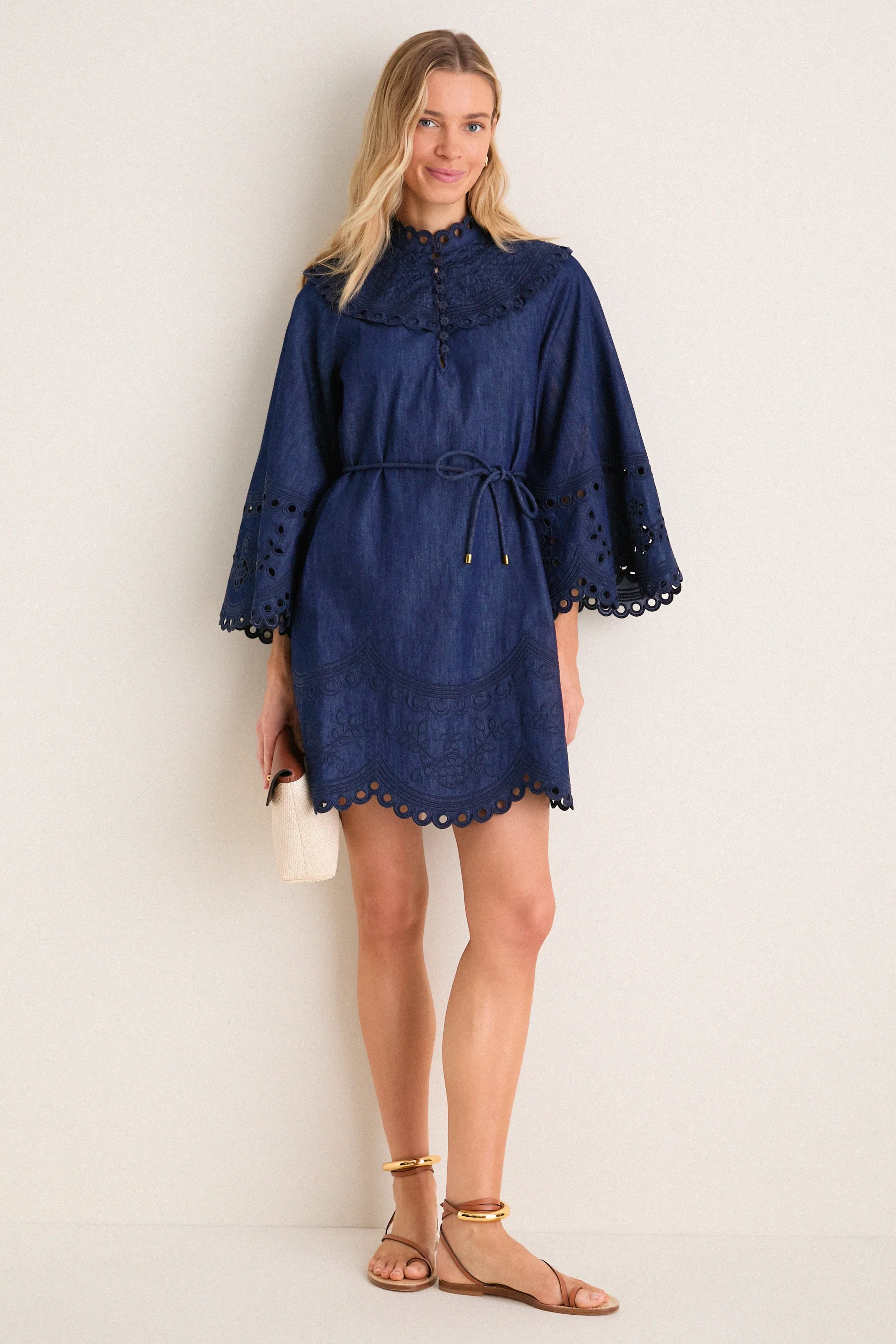 Ink Mahon Broderie Denim Mini Dress sold by Tuckernuck product image thumbnail 2