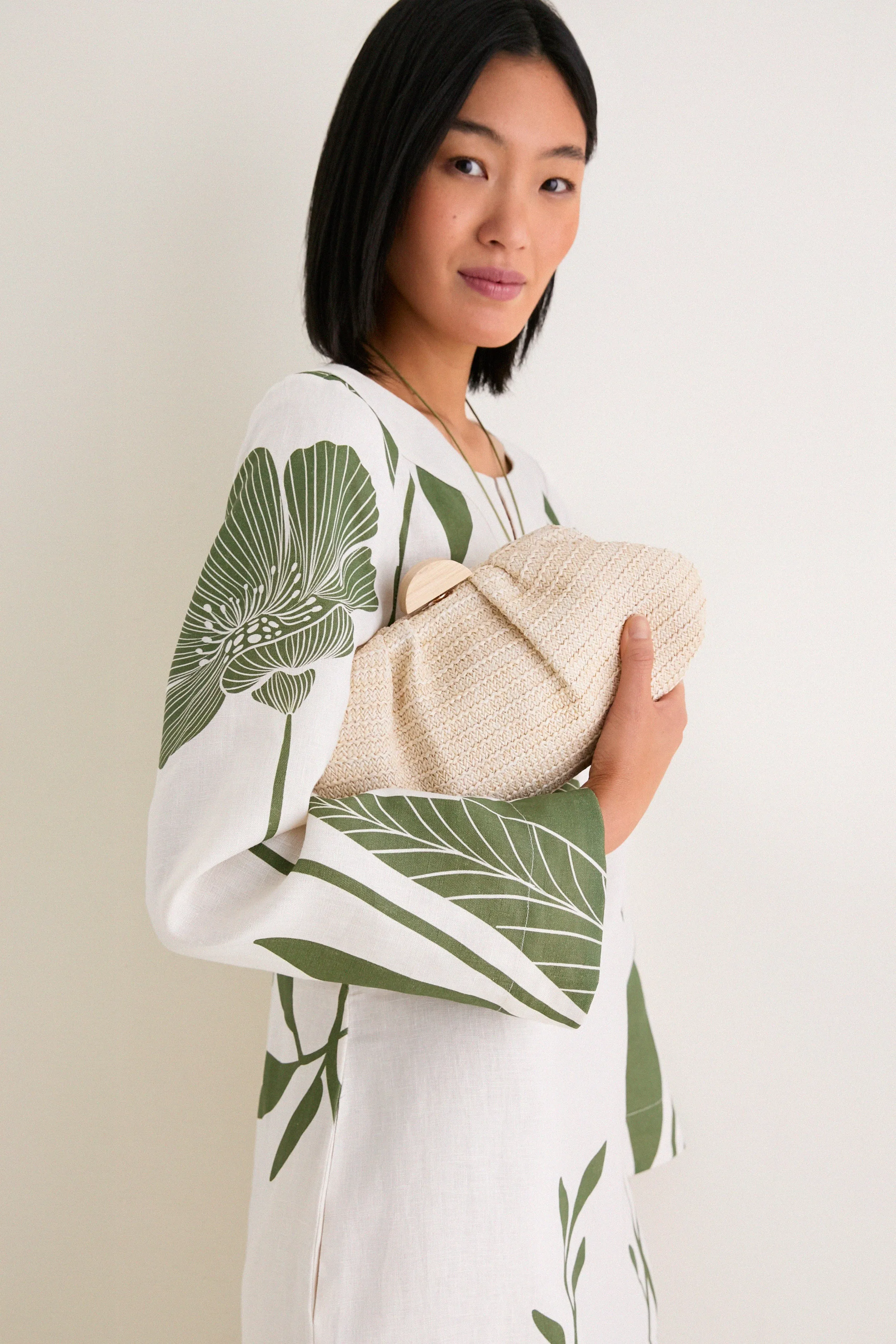 Green Floral Border Que Energia Tunic Dress sold by Tuckernuck product image thumbnail 5