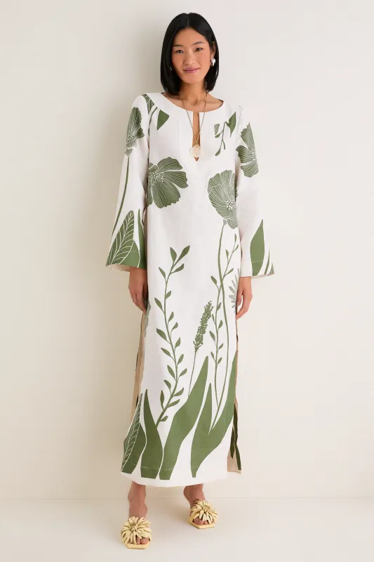 Green Floral Border Que Energia Tunic Dress made by ANDRES OTALORA