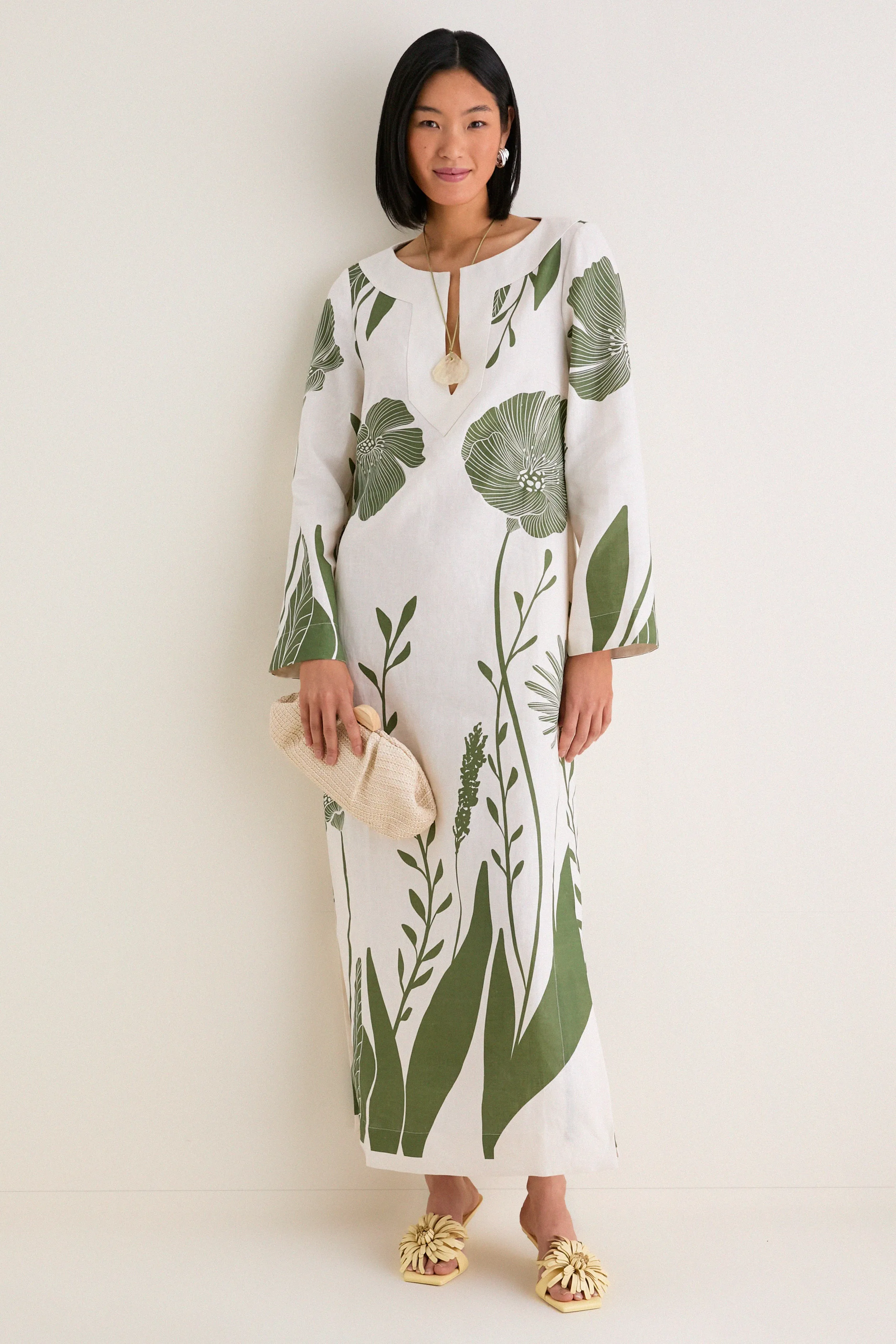 Green Floral Border Que Energia Tunic Dress sold by Tuckernuck product image thumbnail 2