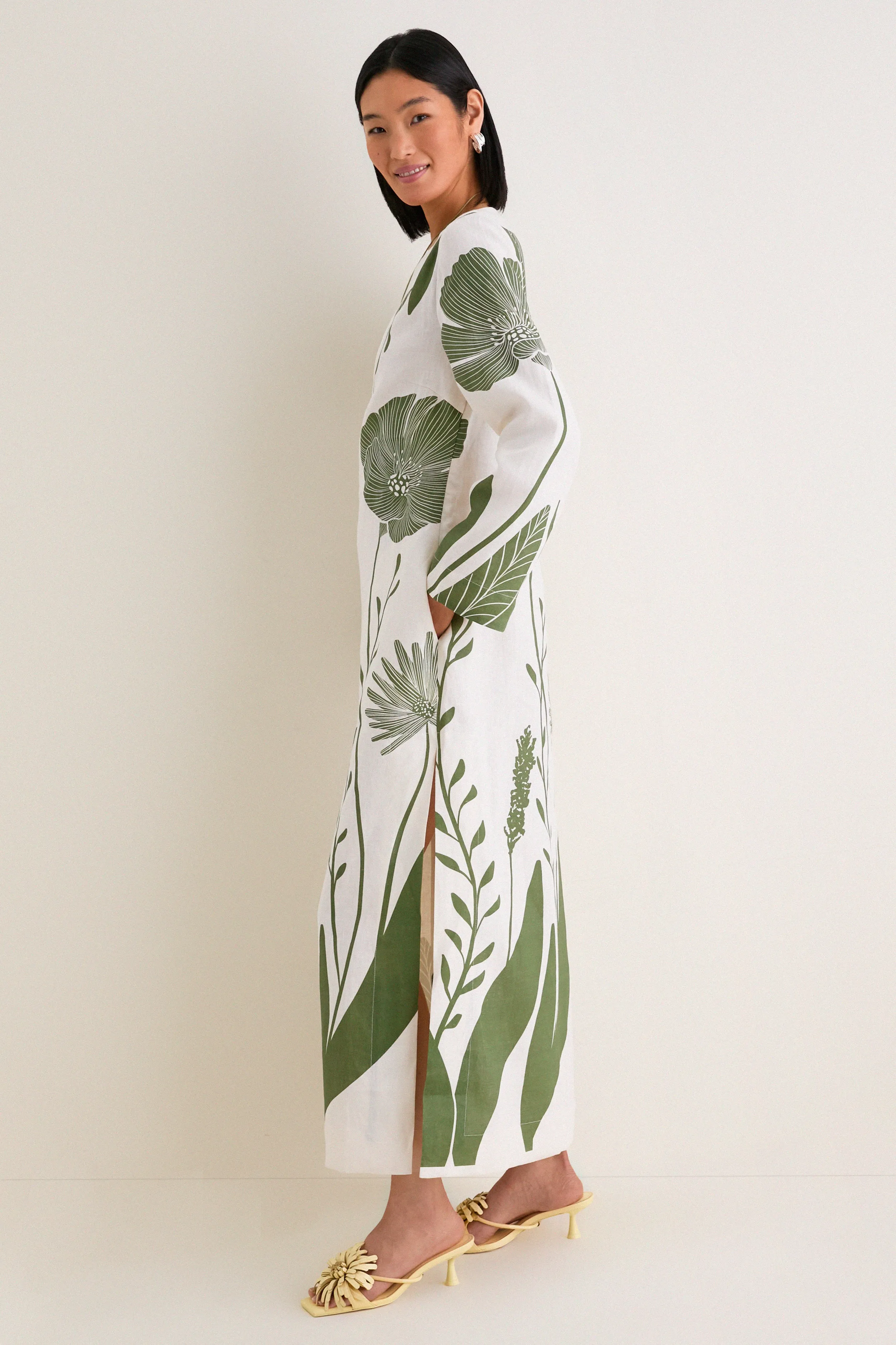 Green Floral Border Que Energia Tunic Dress sold by Tuckernuck product image thumbnail 3