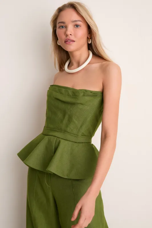 Olive Green Oliva Profundo Top made by ANDRES OTALORA