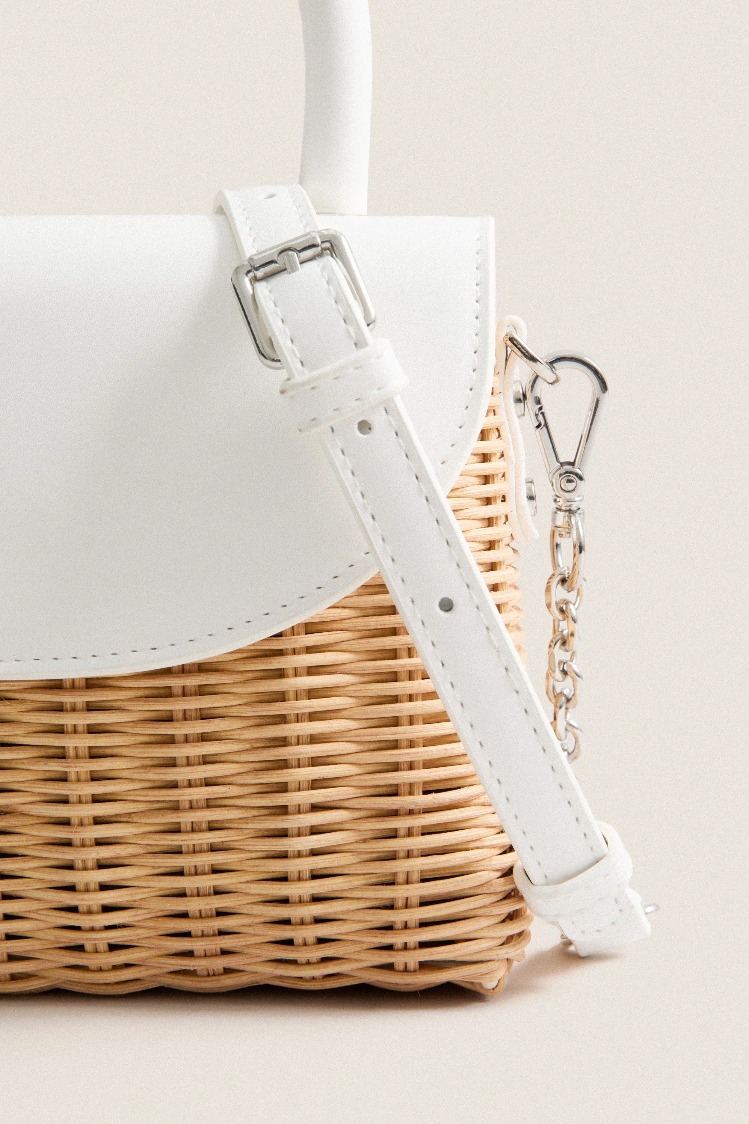 White Elle Wicker Top Handle sold by Tuckernuck product image thumbnail 5
