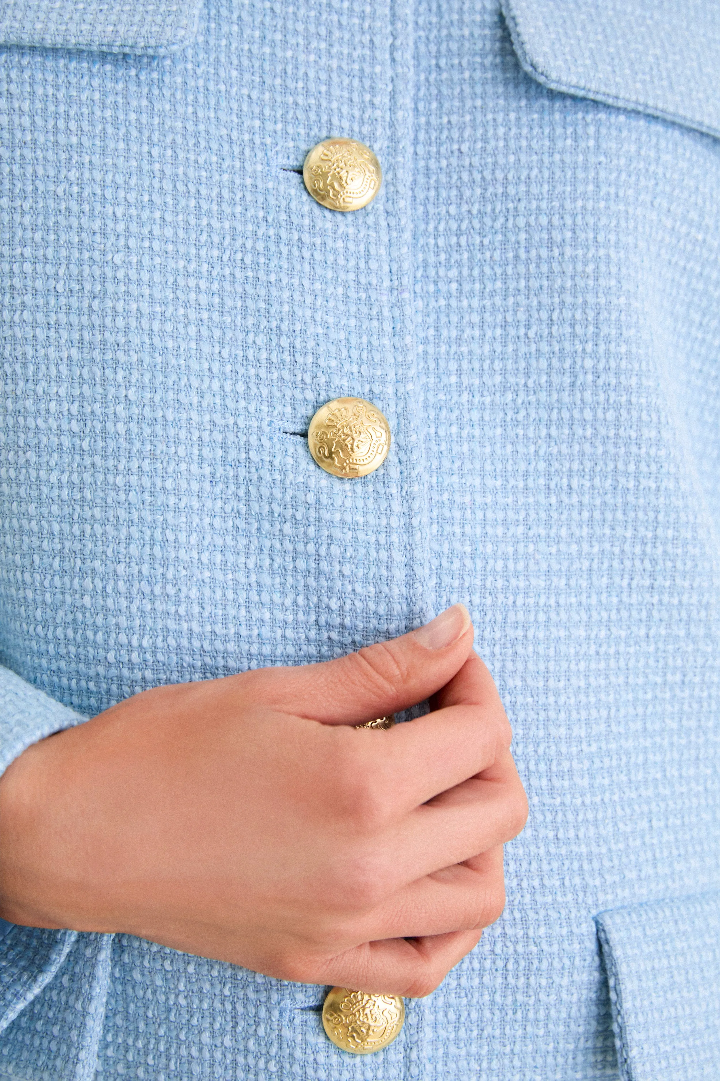 Light Blue Tweed Jennings Jacket sold by Tuckernuck product image thumbnail 5