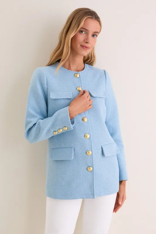 Light Blue Tweed Jennings Jacket made by Pomander Place