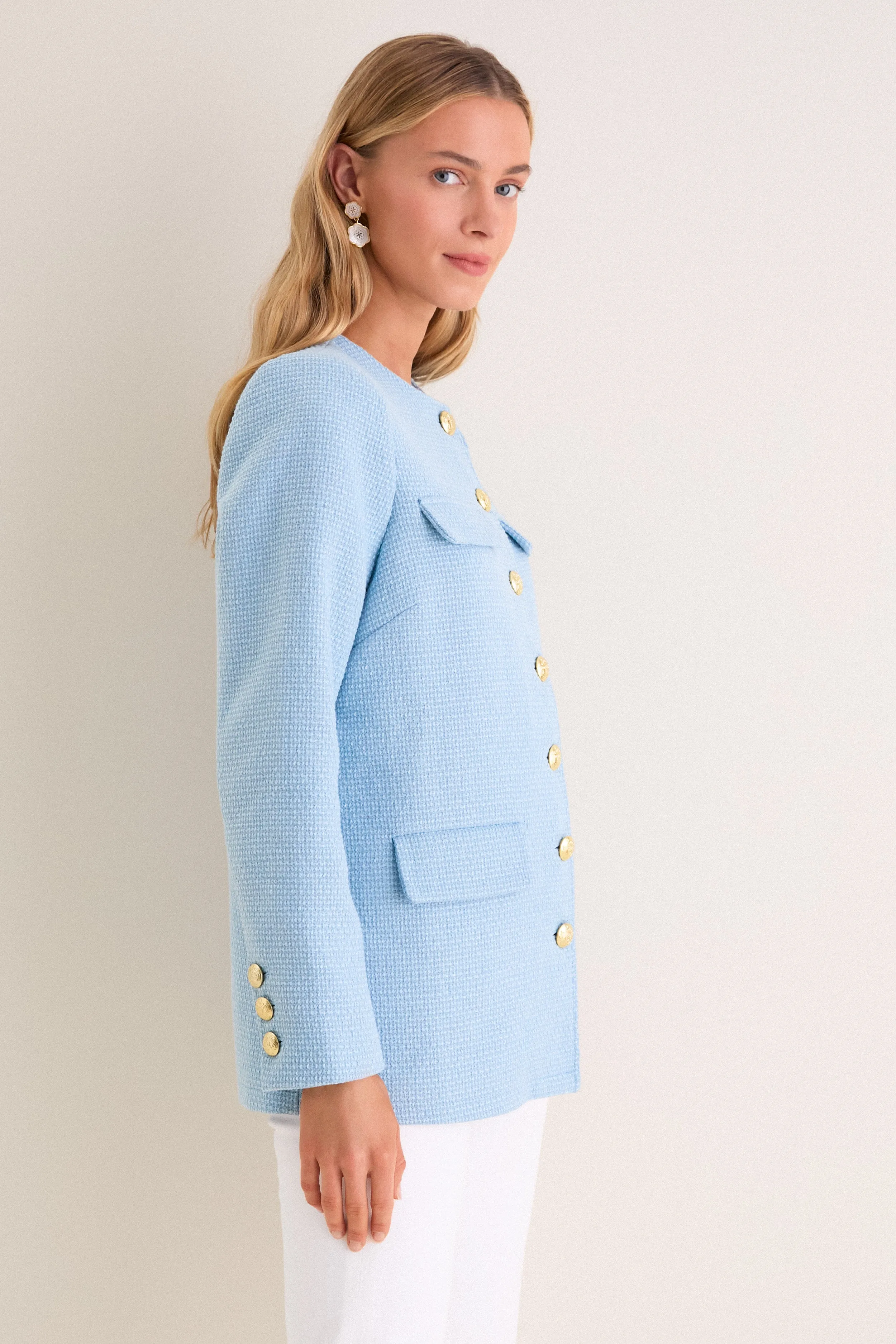 Light Blue Tweed Jennings Jacket sold by Tuckernuck product image thumbnail 3