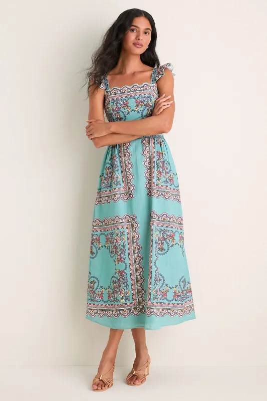 Bleura Print Veronique Midi Dress made by Cleobella