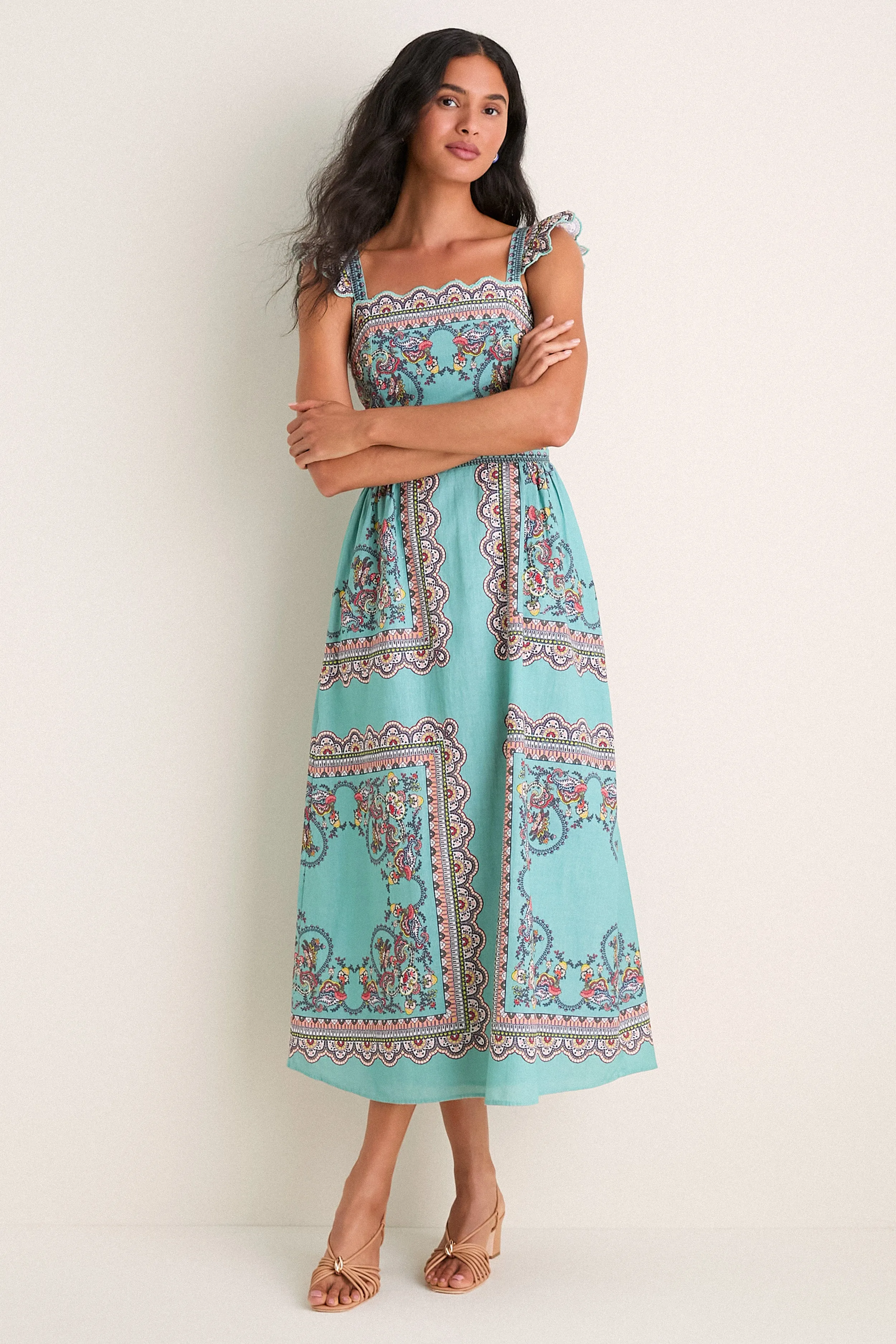 Bleura Print Veronique Midi Dress sold by Tuckernuck