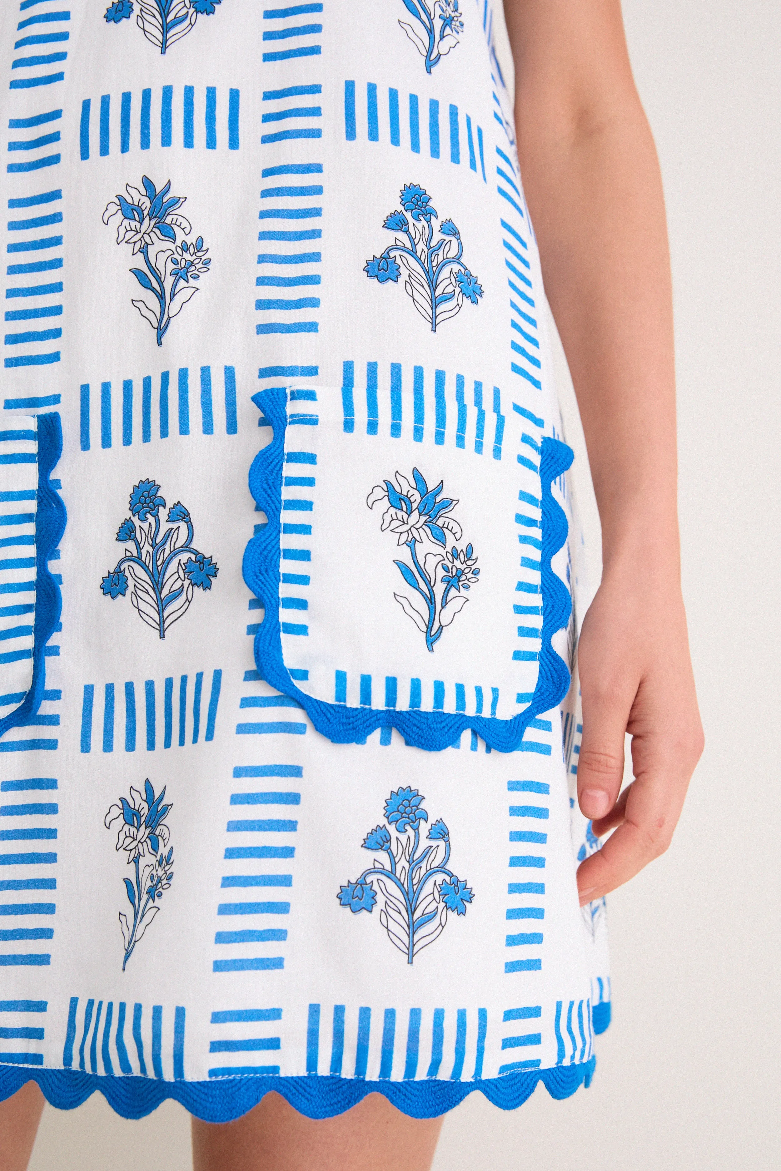 Blue and Creme Wynnafred Mini Dress sold by Tuckernuck product image thumbnail 5